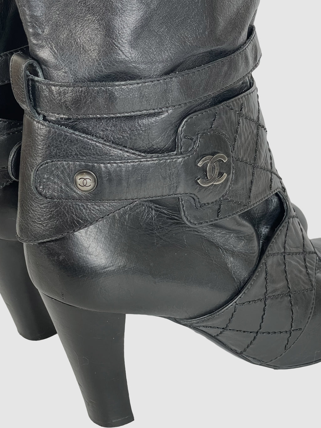 Mid-Calf Boots with Straps - Size 38
