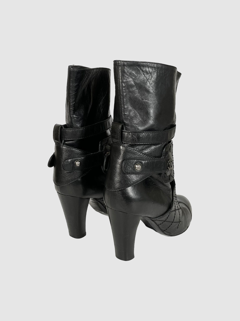 Mid-Calf Boots with Straps - Size 38