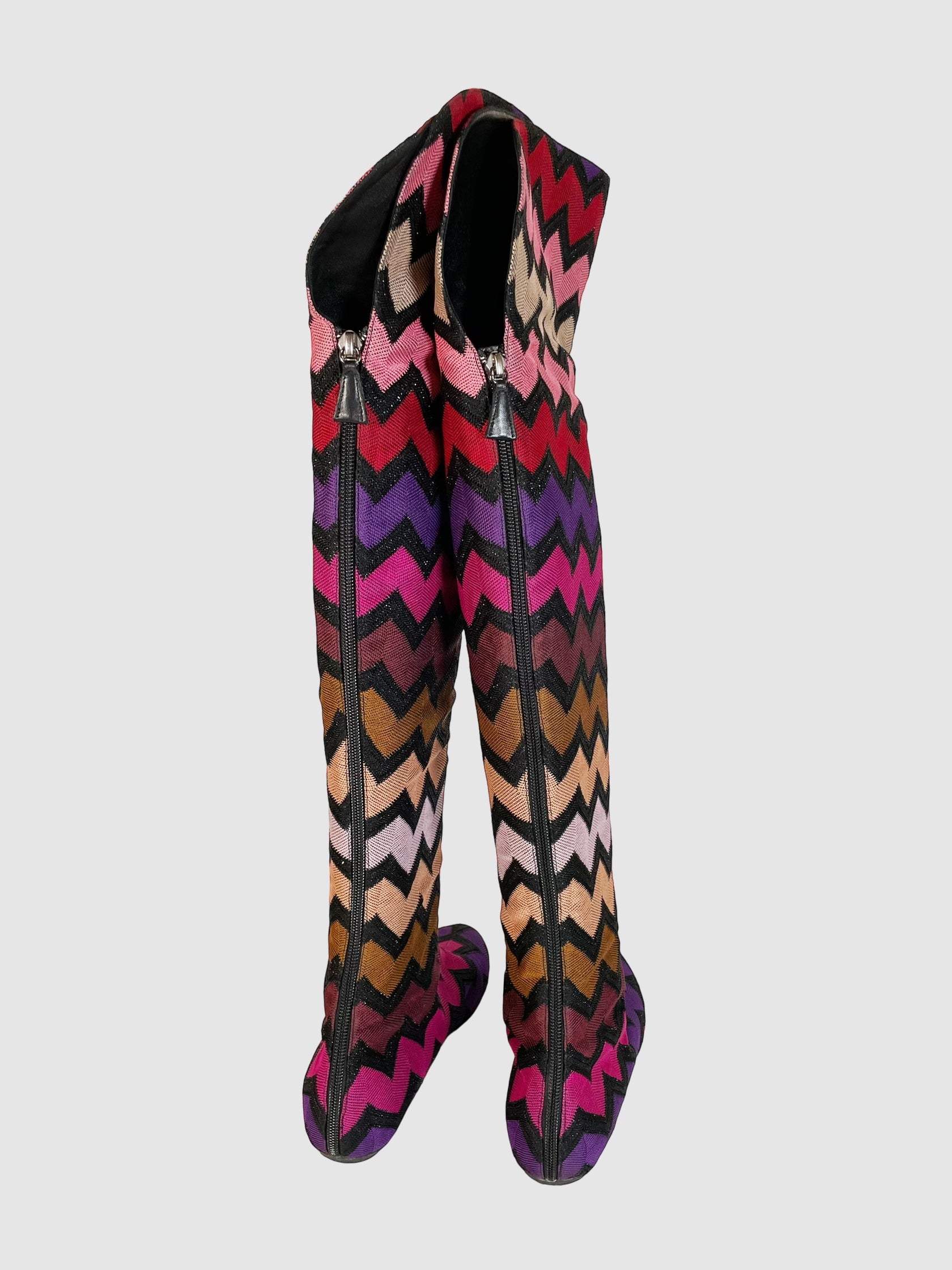 Missoni Chevron Print Over-the-Knee Boots - Size 39