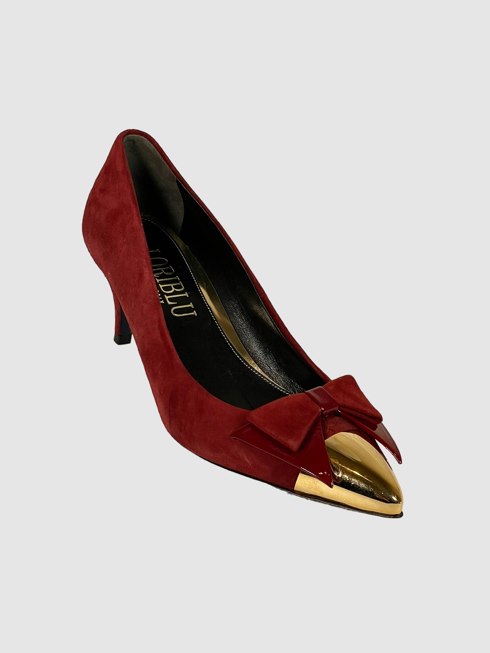 Suede Pumps with Bow - Size 36