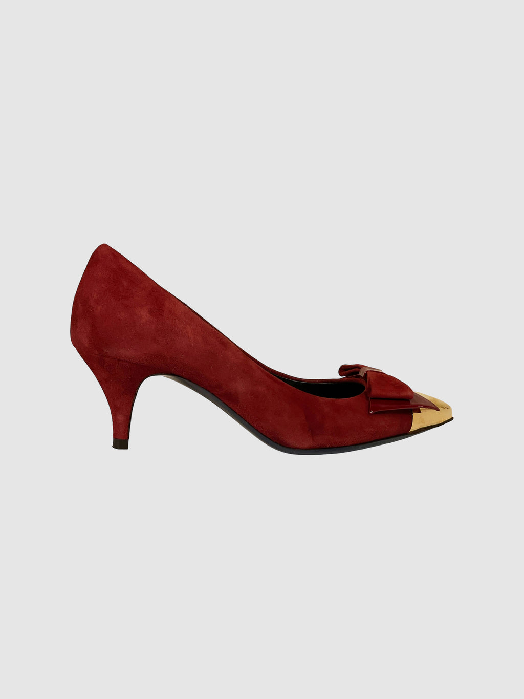 Suede Pumps with Bow - Size 36
