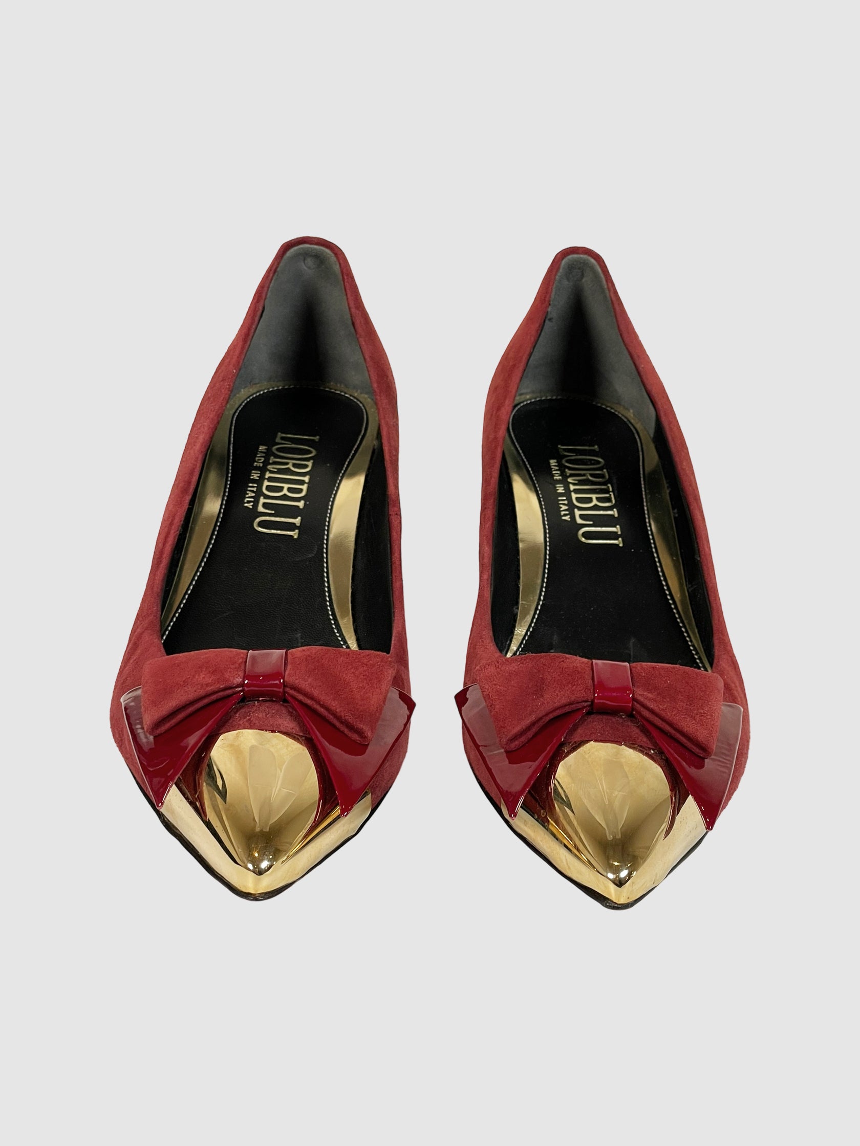 Suede Pumps with Bow - Size 36