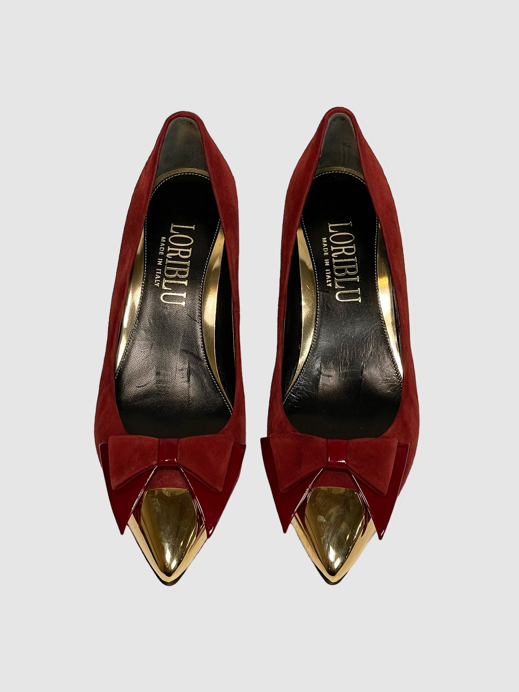 Suede Pumps with Bow - Size 36