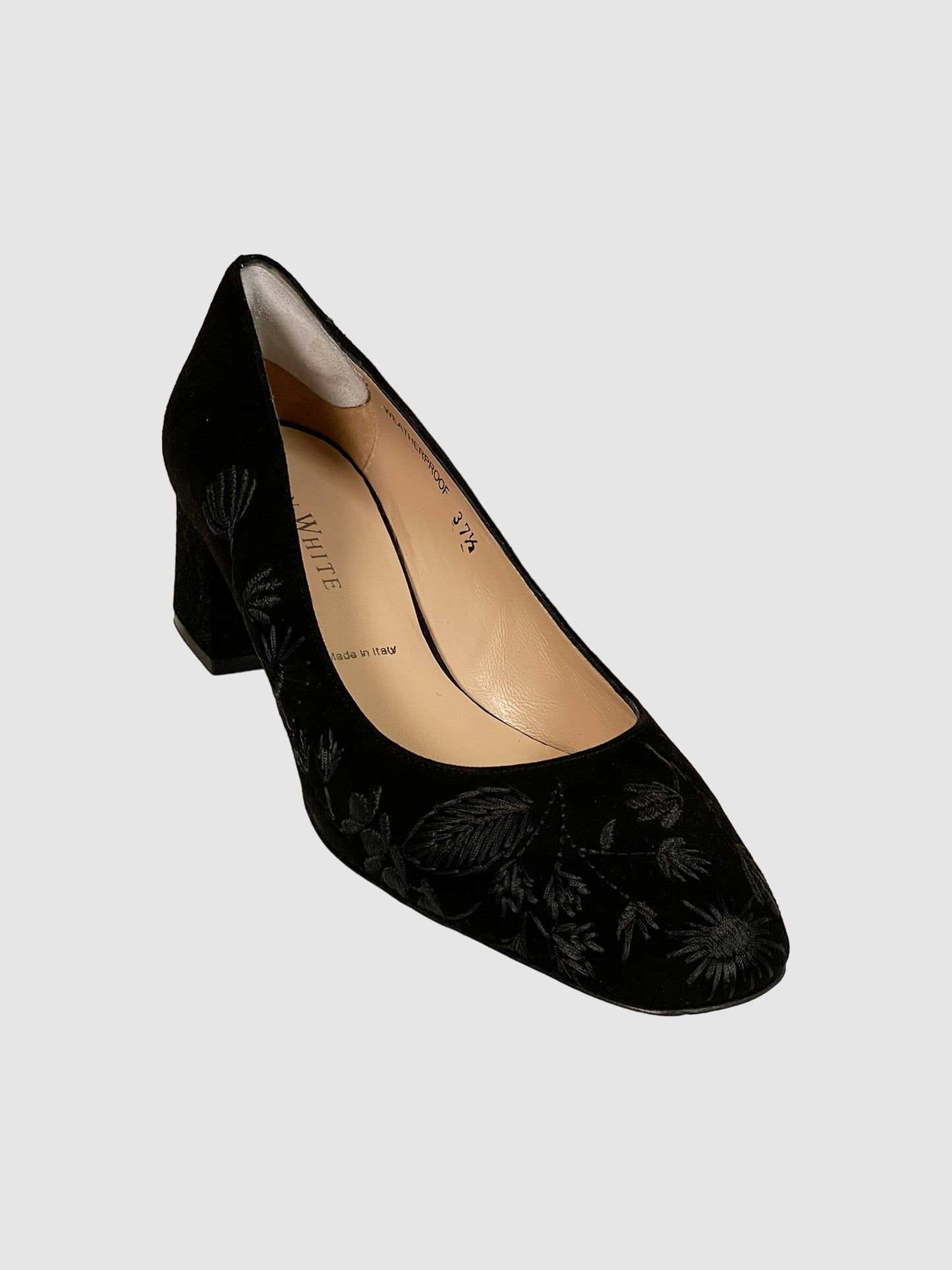 Ron White Suede Embroidered Pumps - Size 37.5