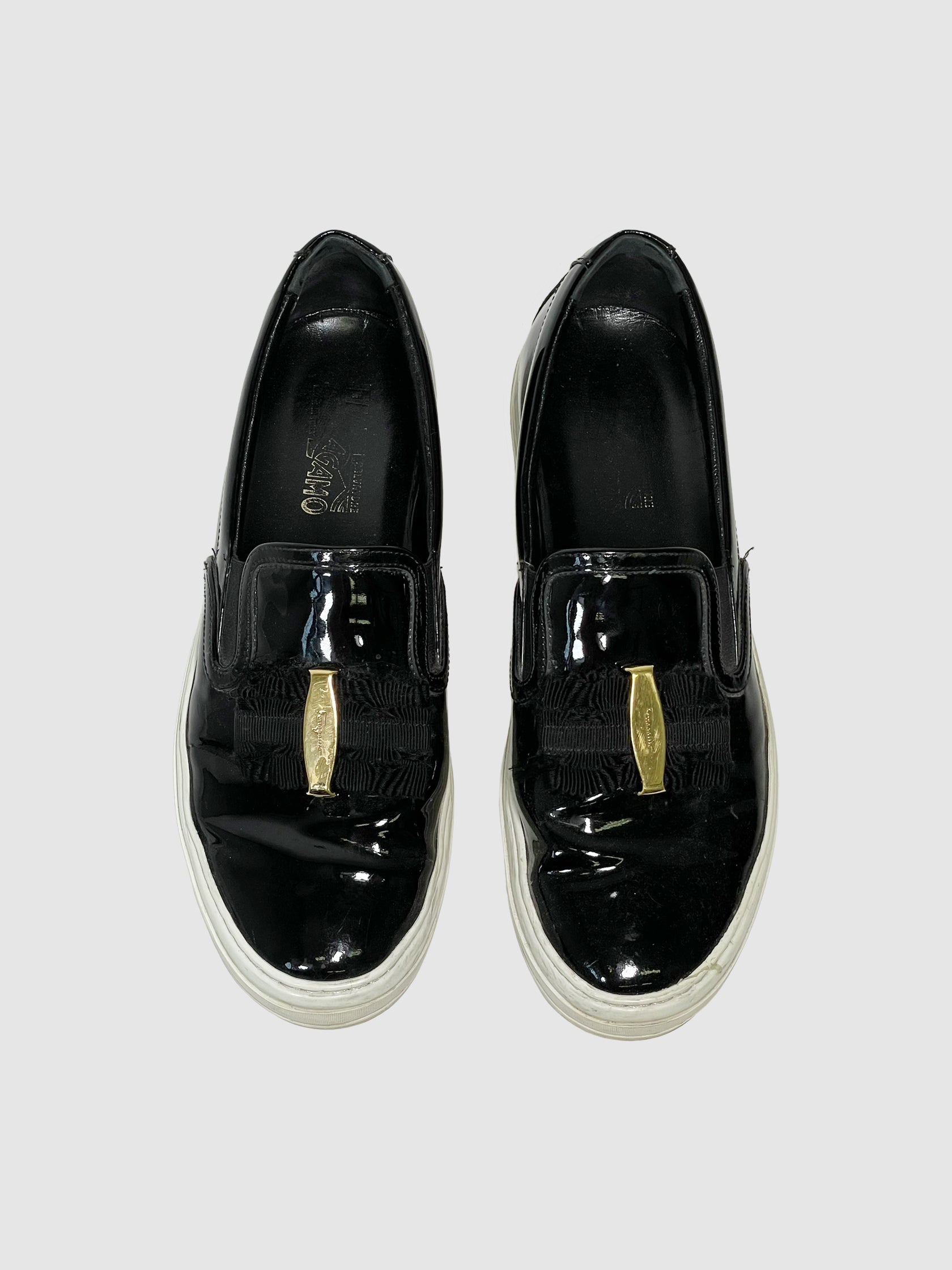 Patent Leather Slip-On Shoes - Size 10