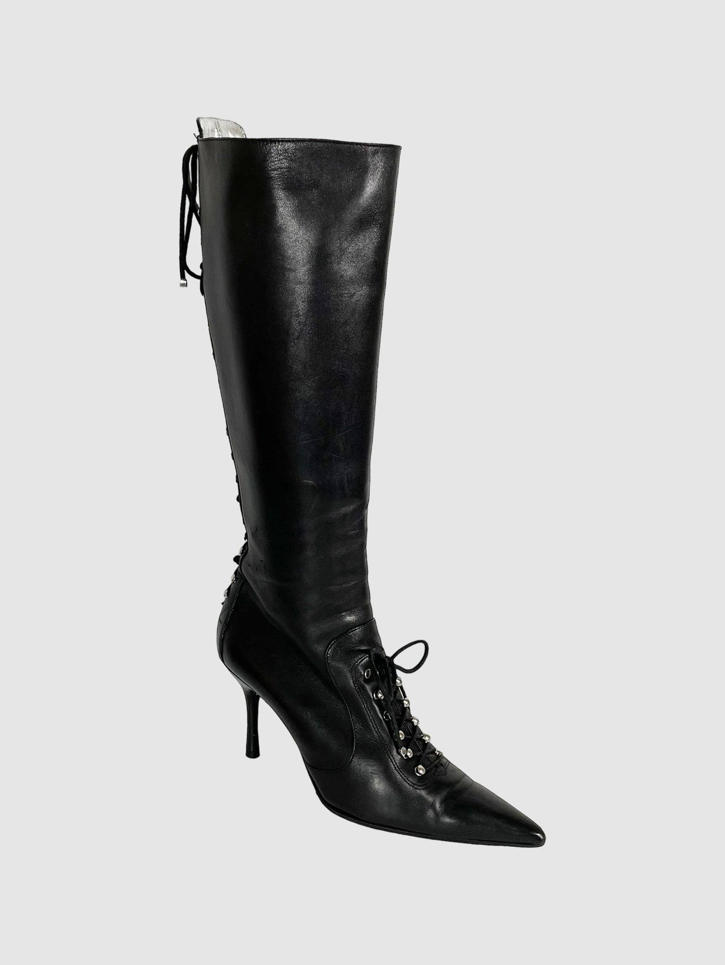 Dolce & Gabbana Lace-Up Stiletto Boots - Size 38