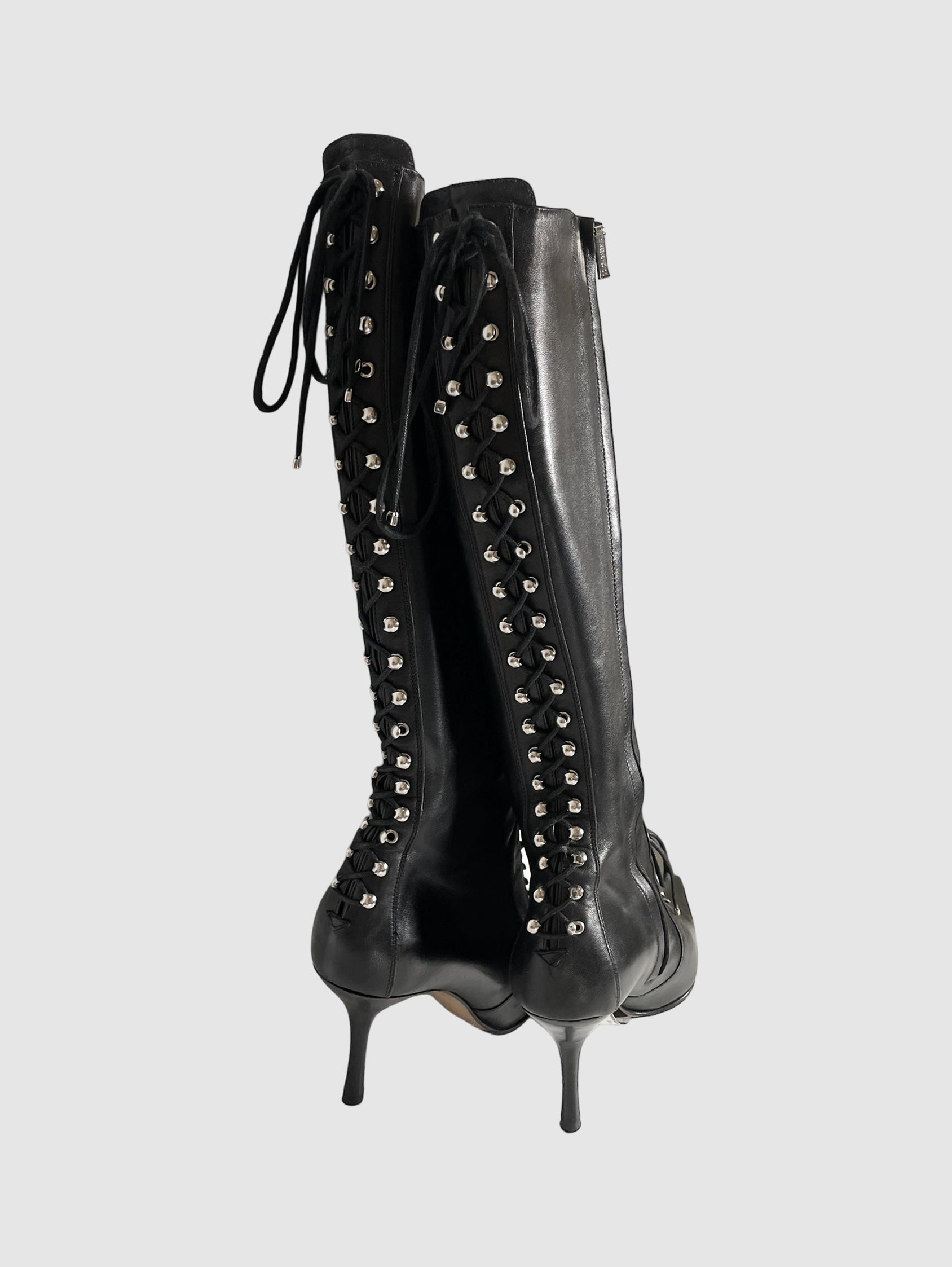 Dolce & Gabbana Lace-Up Stiletto Boots - Size 38