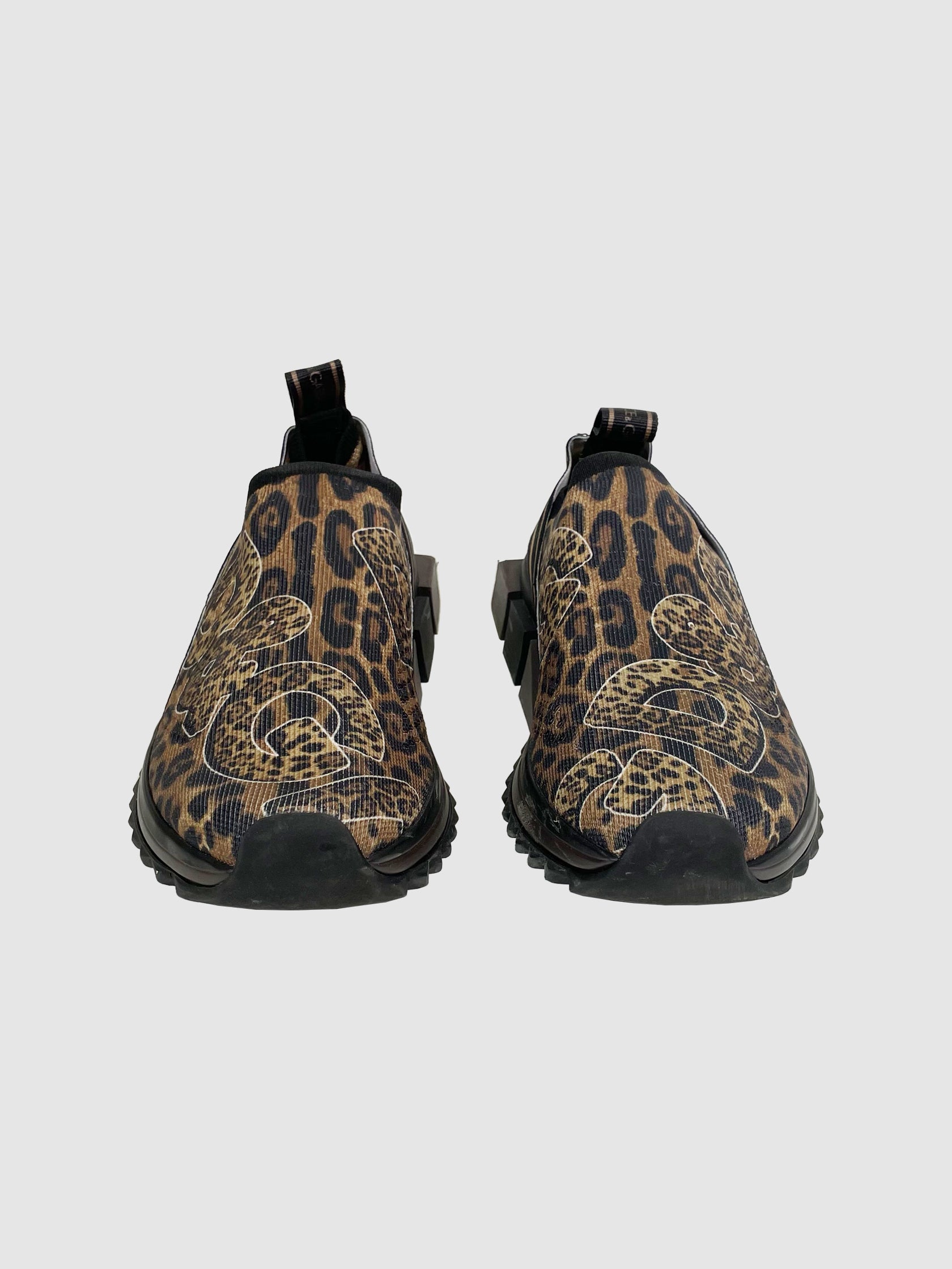 Dolce & Gabbana Leopard Print Slip-On Sneakers - Size 37