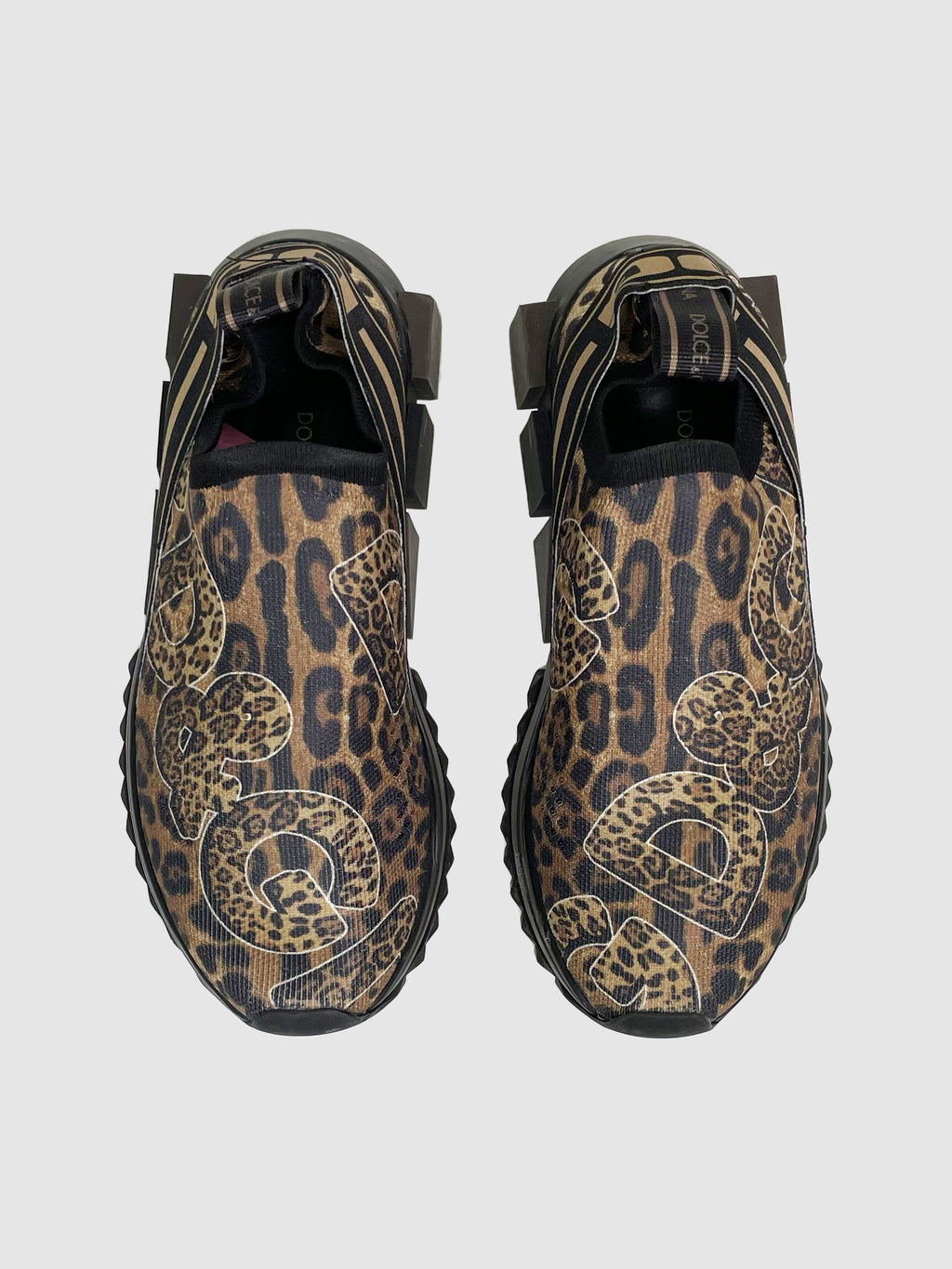 Dolce & Gabbana Leopard Print Slip-On Sneakers - Size 37
