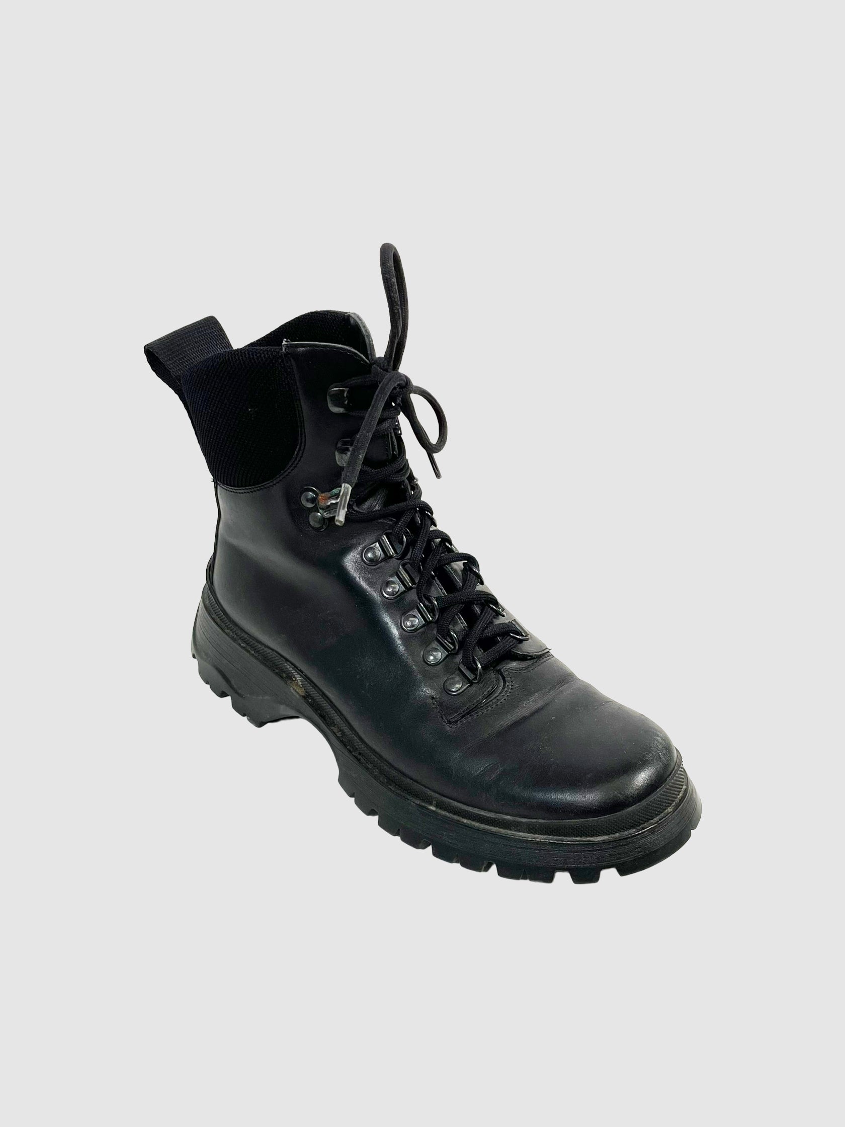 Leather Combat Boots - Size 37.5