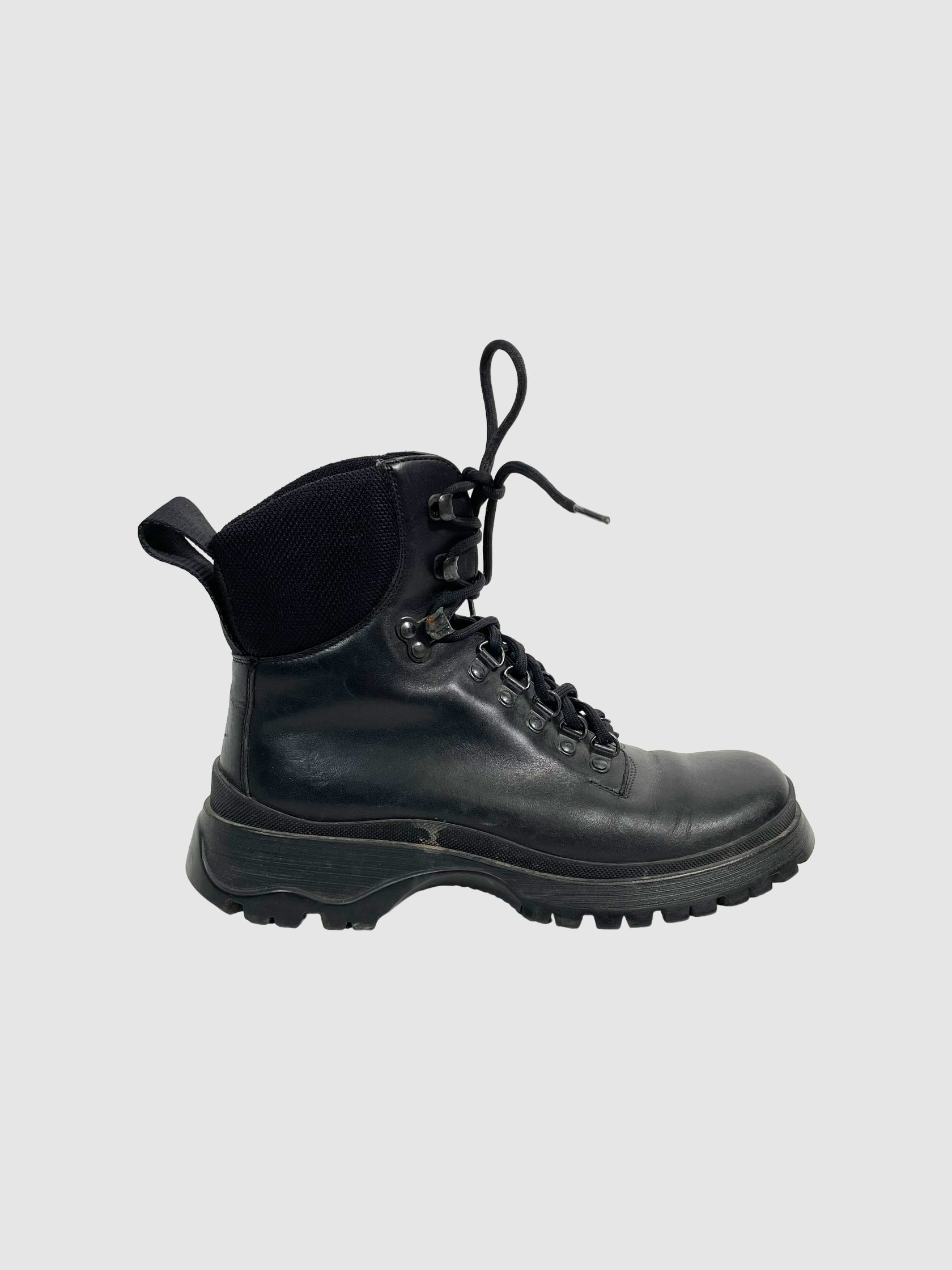 Leather Combat Boots - Size 37.5