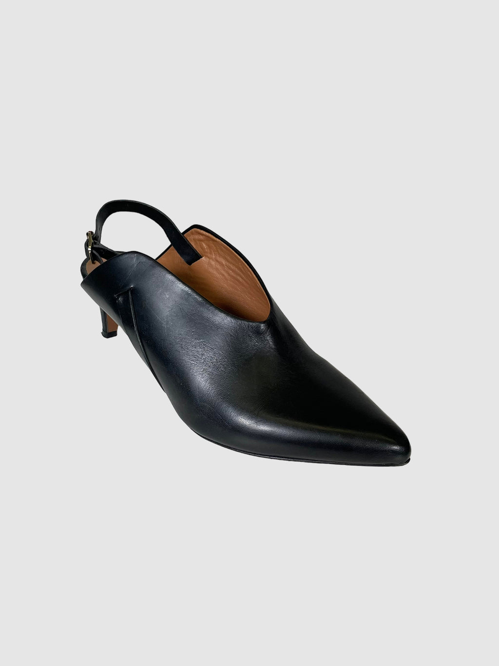 Leather Slingback Mules - Size 36