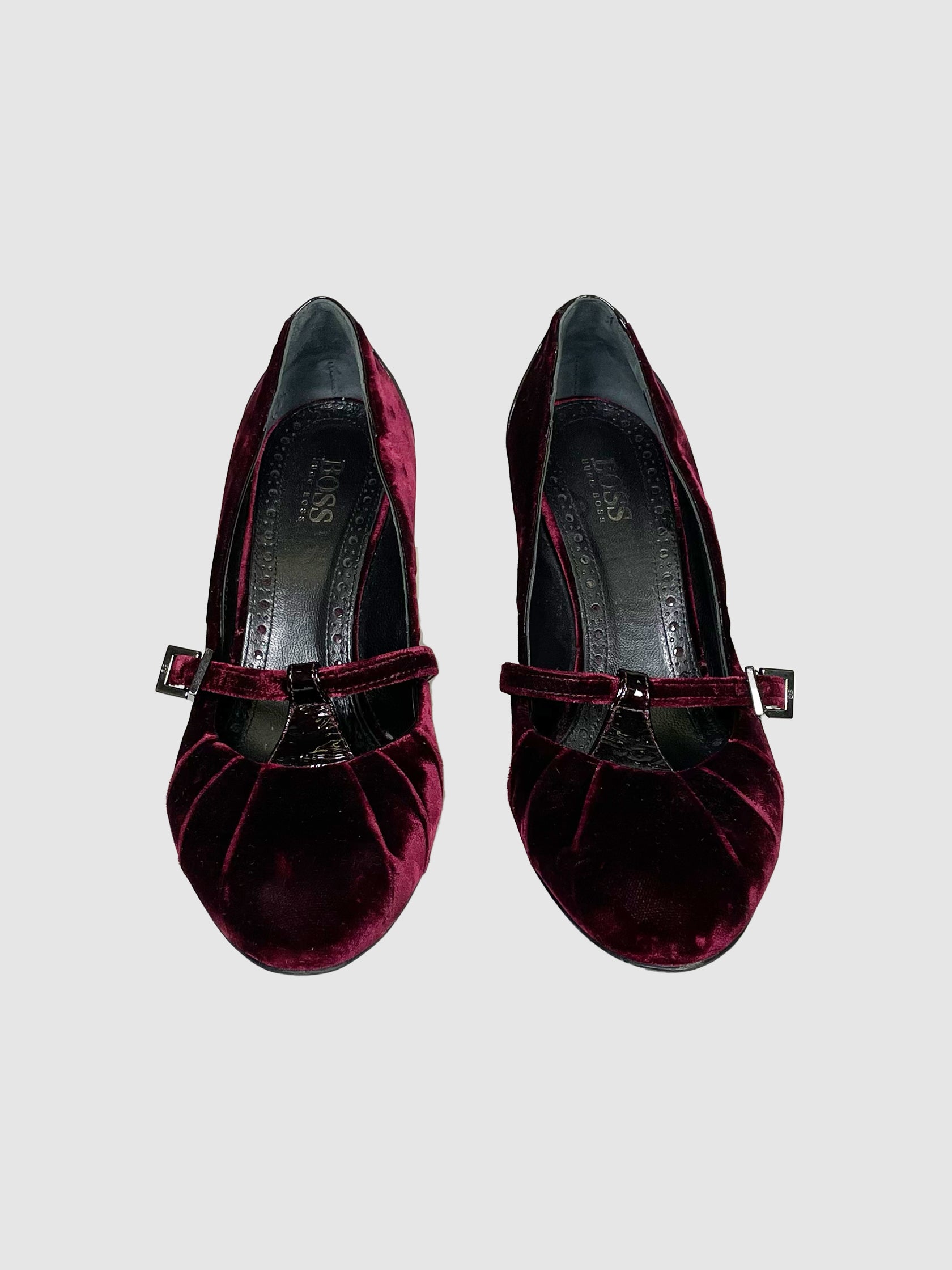 Hugo Boss Velvet Pleated Pumps - Size 37.5
