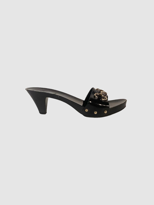 Horsebit Patent Leather Sandals - Size 38