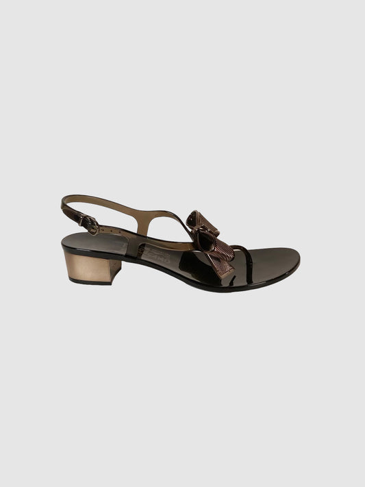 Salvatore Ferragamo Sunshine Jelly Bow Thong Sandals - Size 8