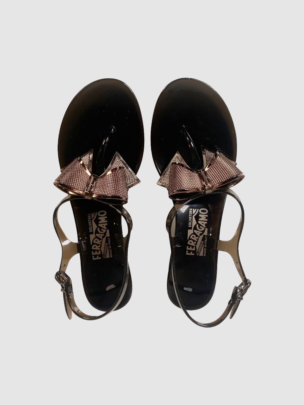 Salvatore Ferragamo Sunshine Jelly Bow Thong Sandals - Size 8