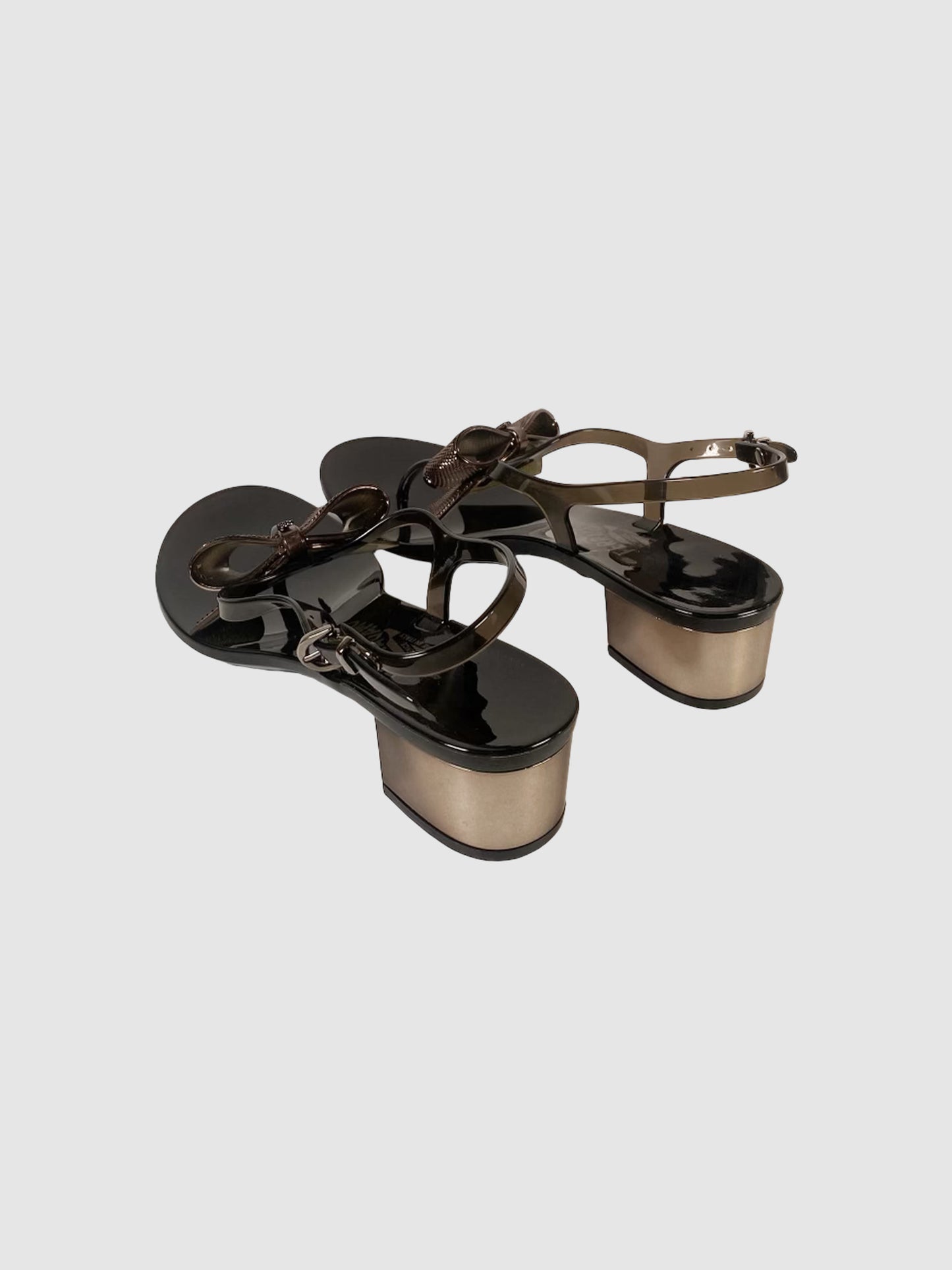 Salvatore Ferragamo Sunshine Jelly Bow Thong Sandals - Size 8