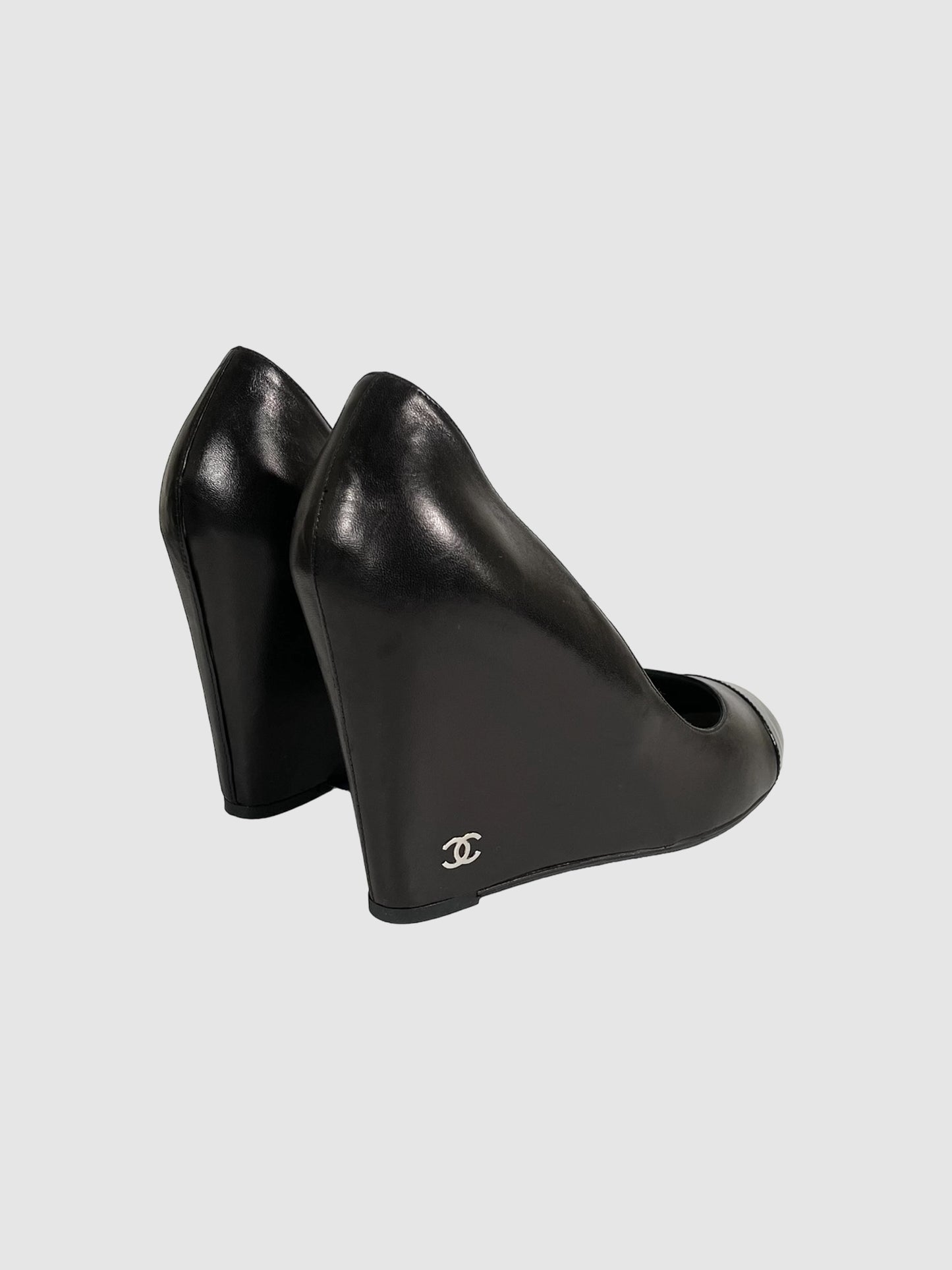 Chanel Leather Wedge Shoes - Size 40