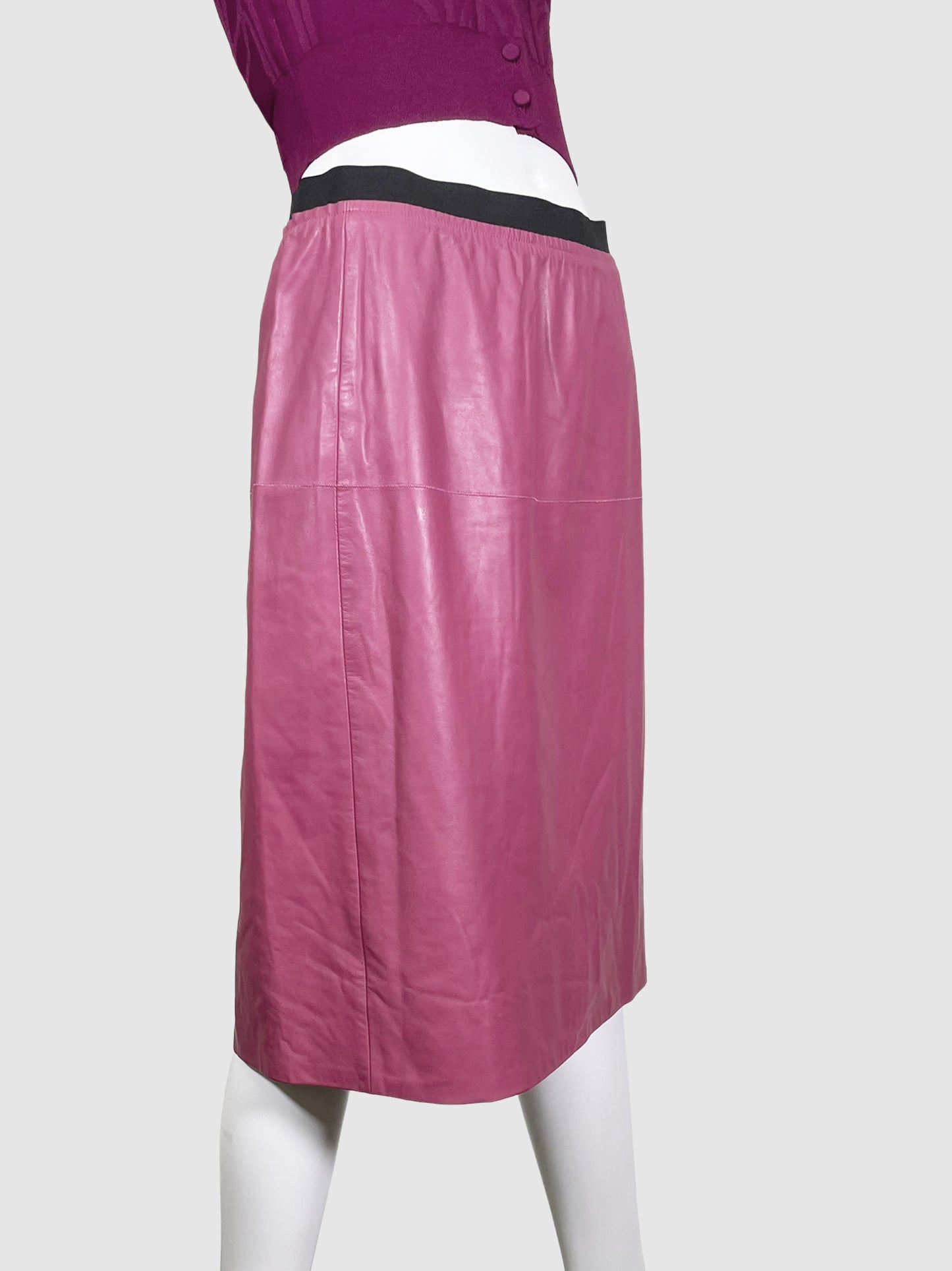 Strenesse Midi Leather Skirt - Size 6