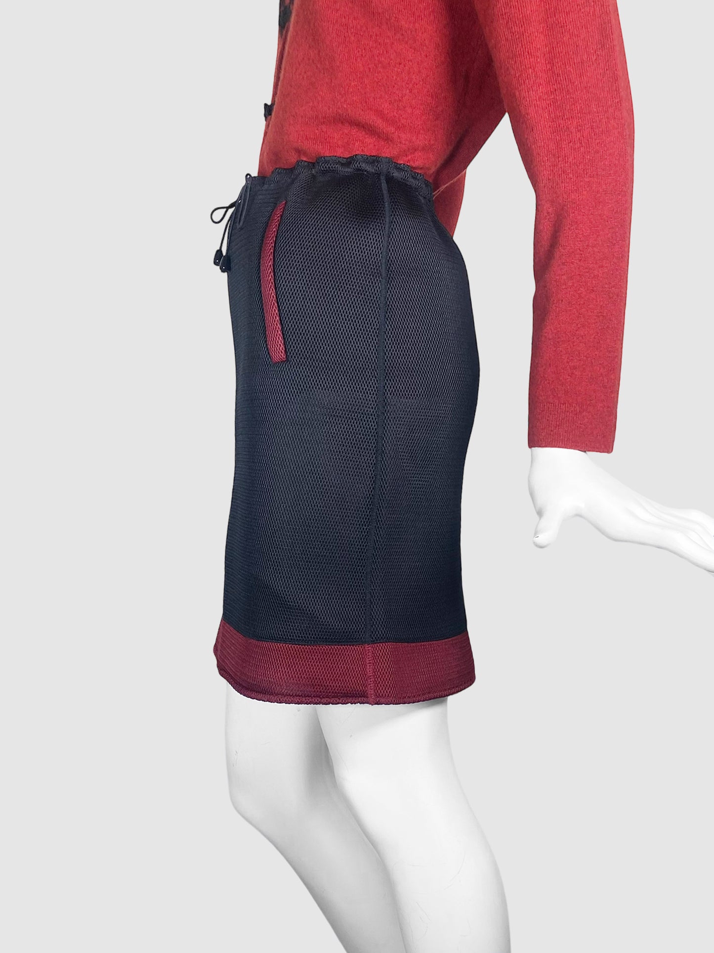 Miu Miu Burgundy Trim Mini Skirt - Size M