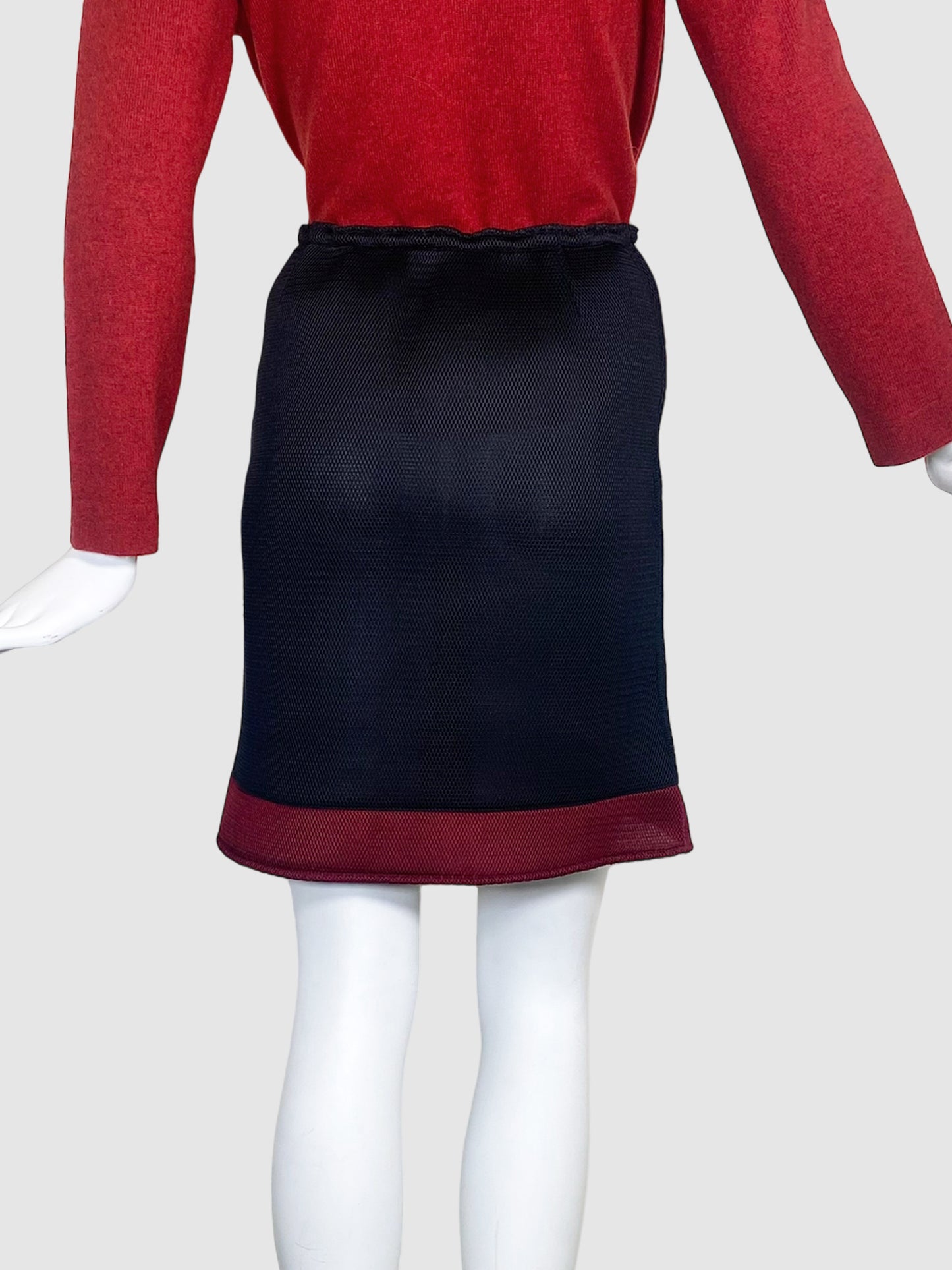 Miu Miu Burgundy Trim Mini Skirt - Size M