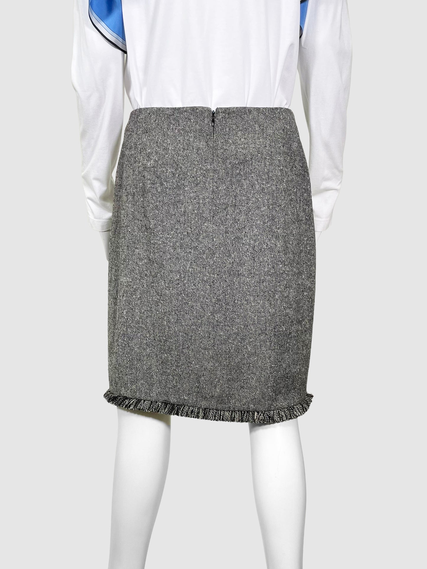 Christian Dior Fringed Hem Skirt - Size 10