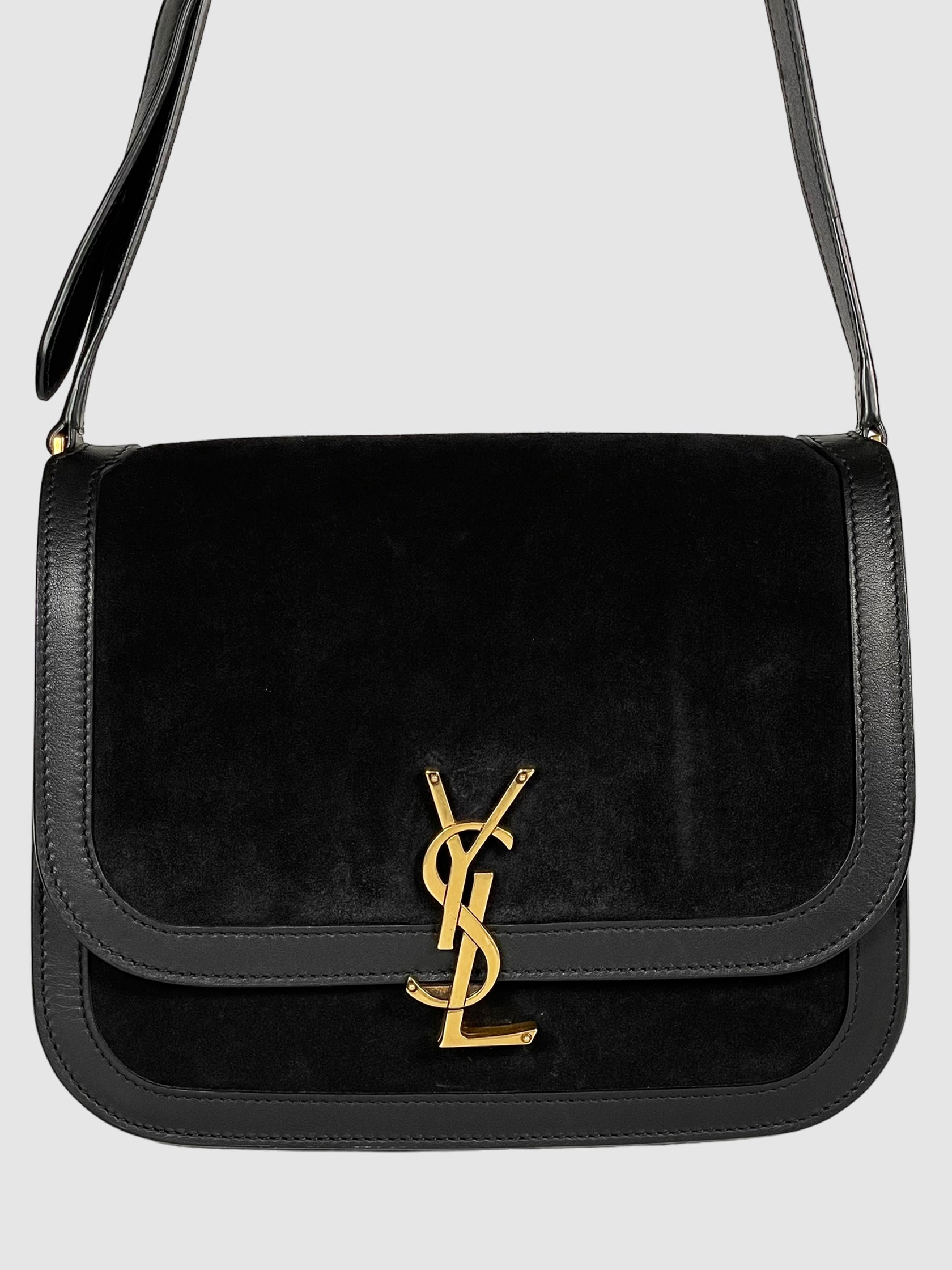 Medium Solferino Suede Satchel