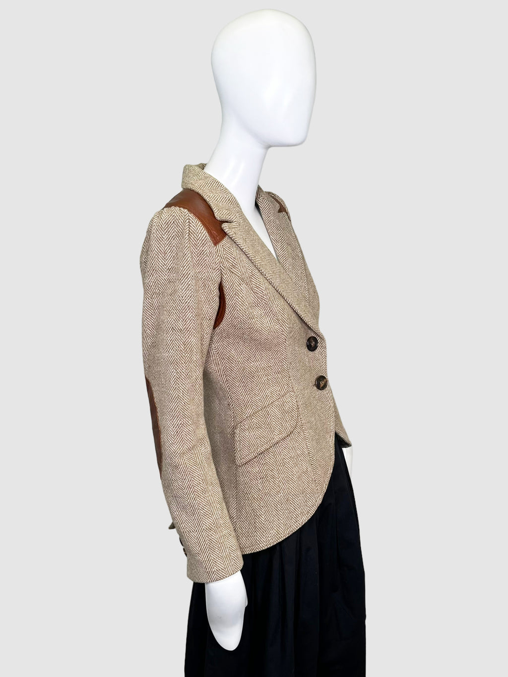 Plaid Wool Blazer - Size 6