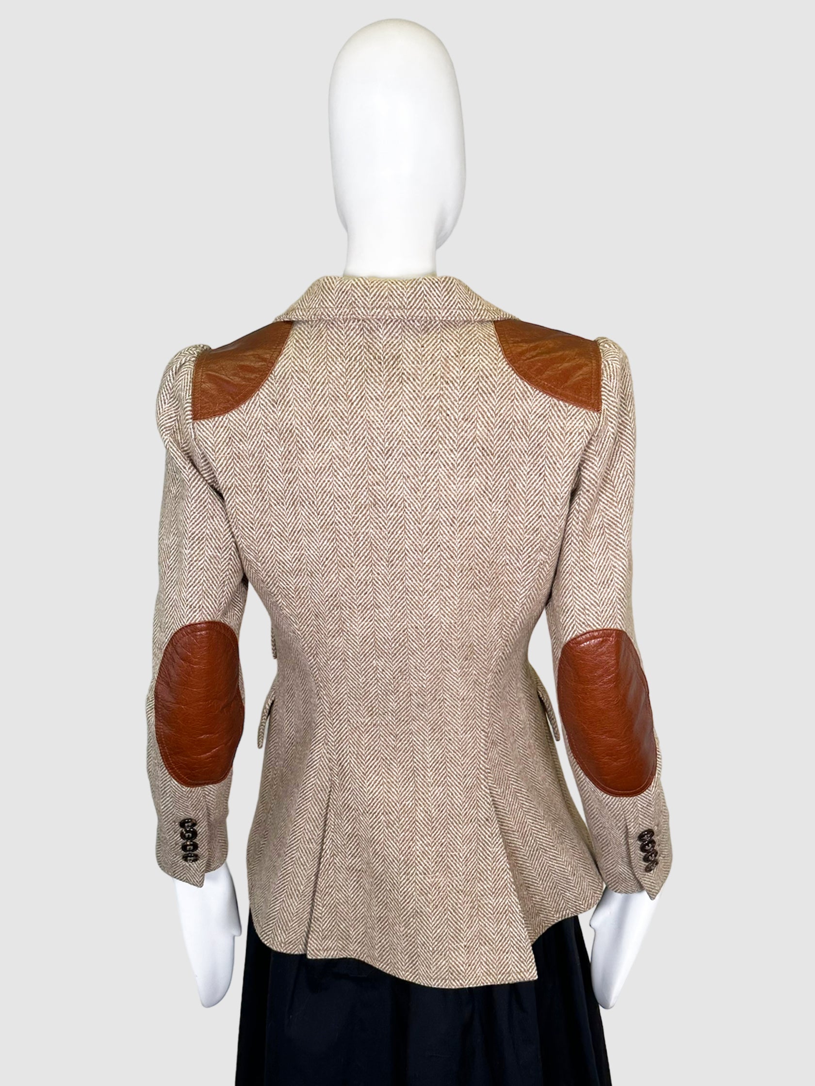 Plaid Wool Blazer - Size 6