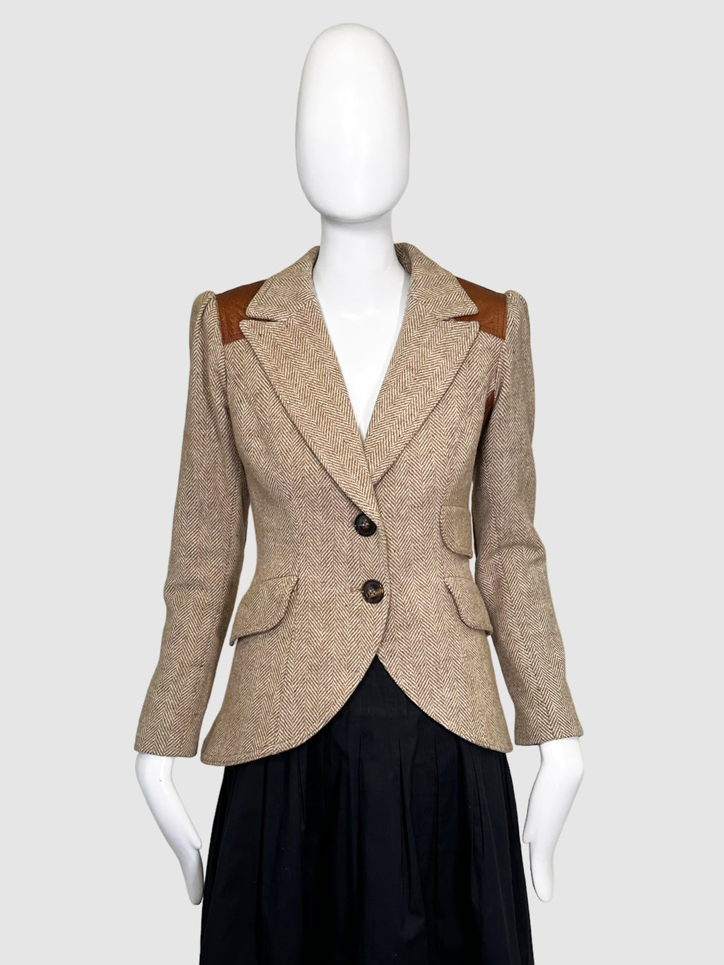 Plaid Wool Blazer - Size 6