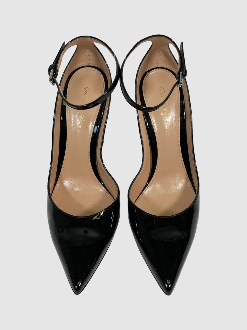 Patent Leather Pointed Toe Pumps - Size 40