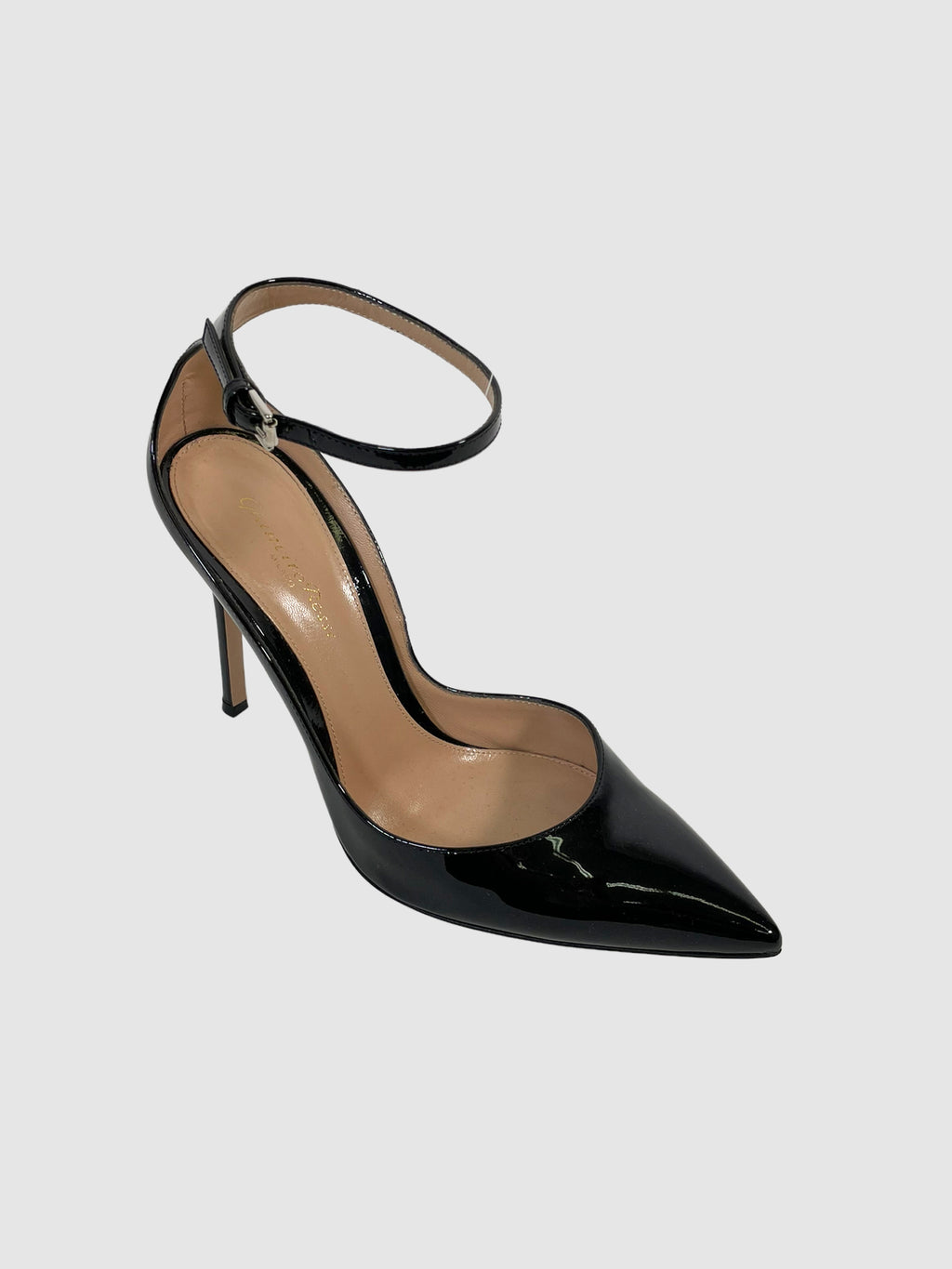 Patent Leather Pointed Toe Pumps - Size 40