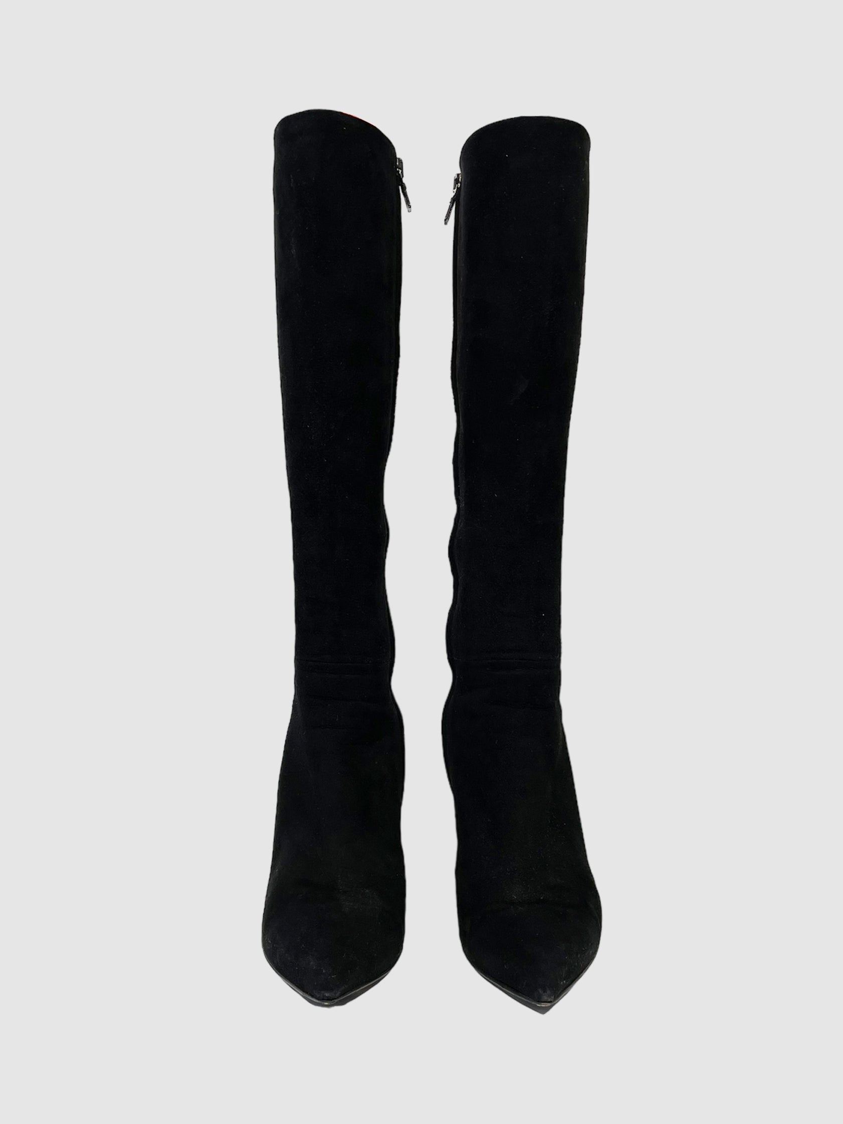 Prada Suede Pointed Toe Boots - Size 37.5