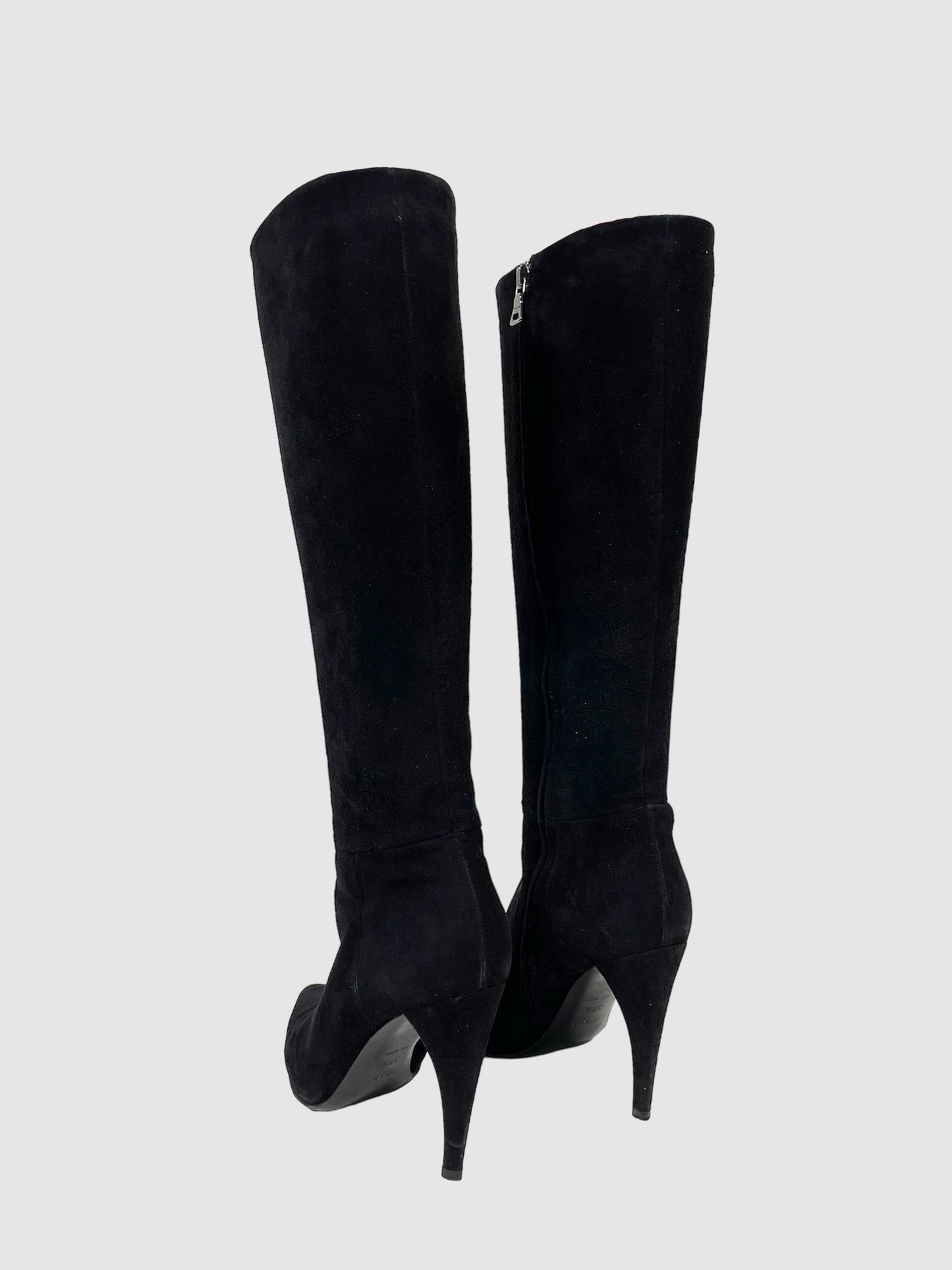 Prada Suede Pointed Toe Boots - Size 37.5