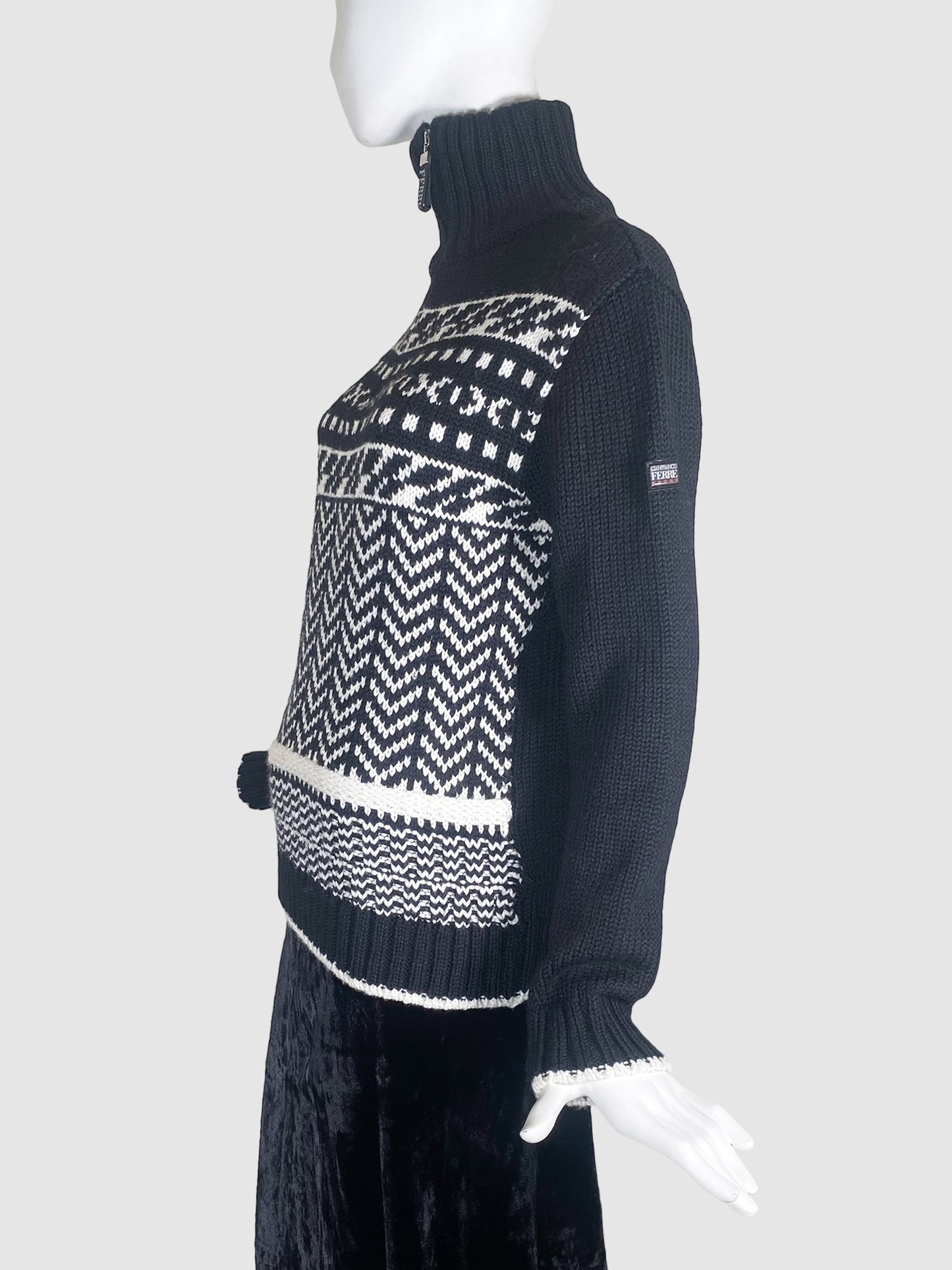 Gianfranco Ferre Jacquard Knit Sweater - Size S/M