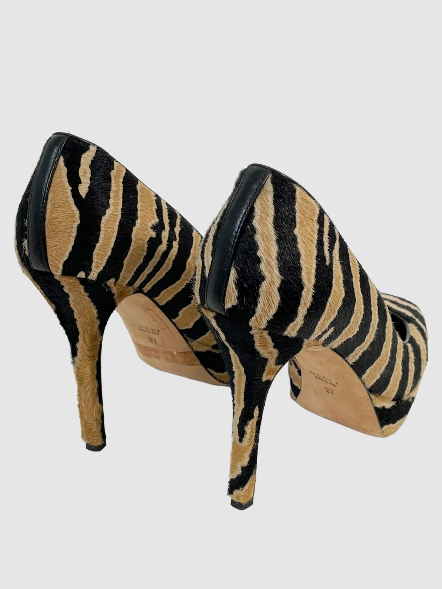 Ponyhair Animal Print Pumps - Size 37