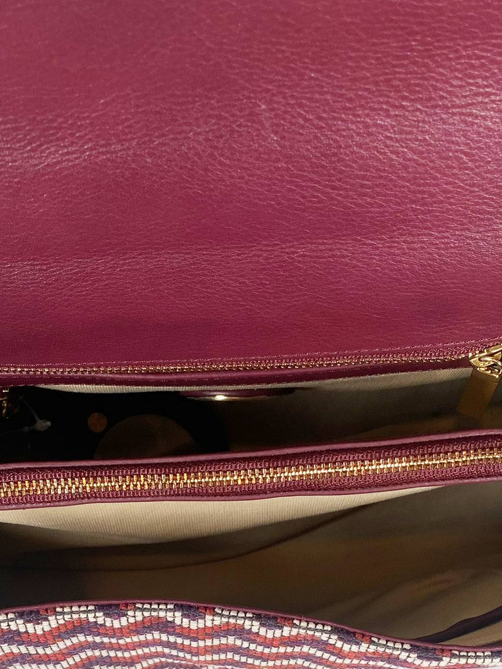 Tory Burch Woven and Leather Shoulder Bag