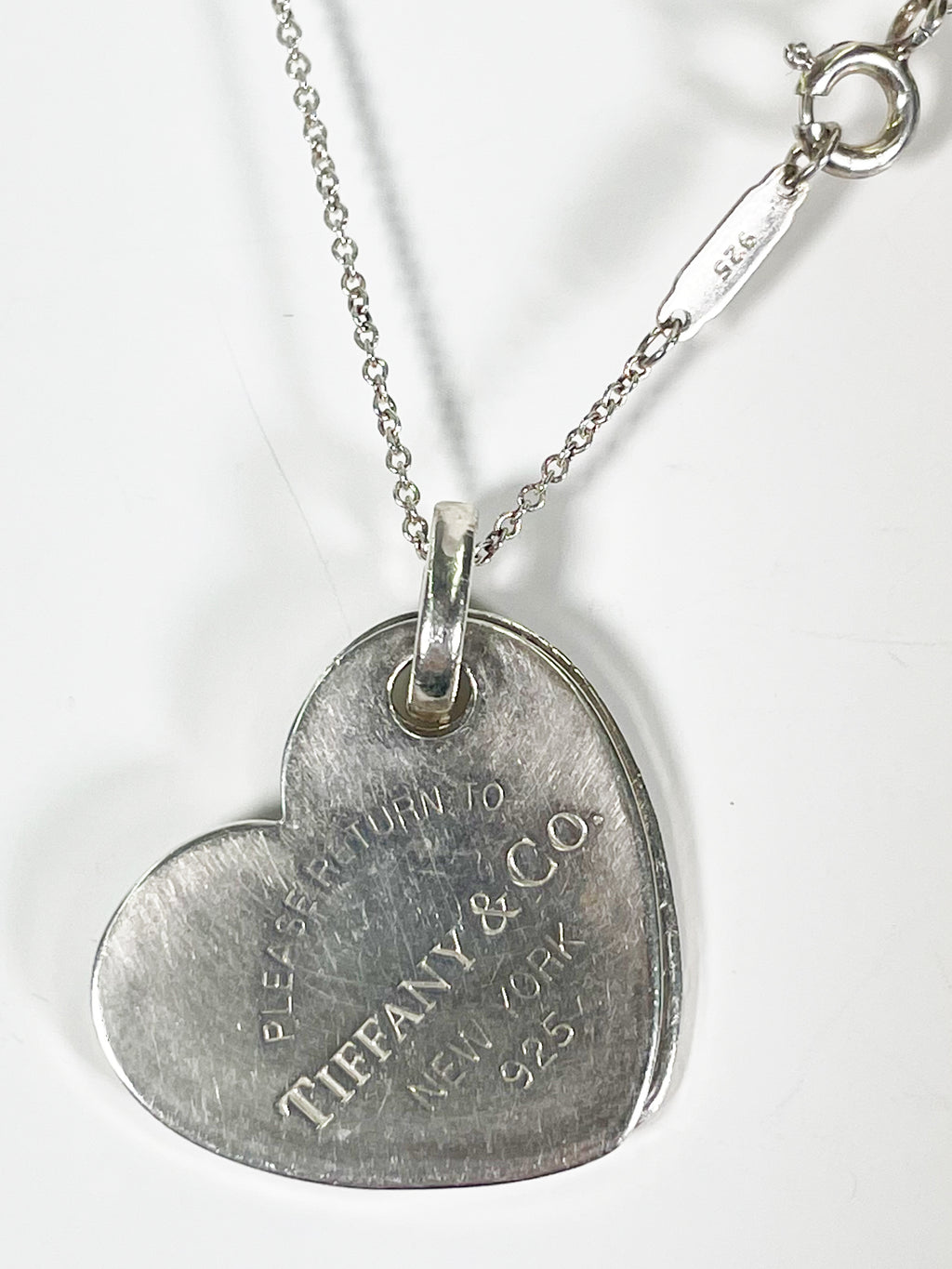 Double Heart Tag Pendant Necklace