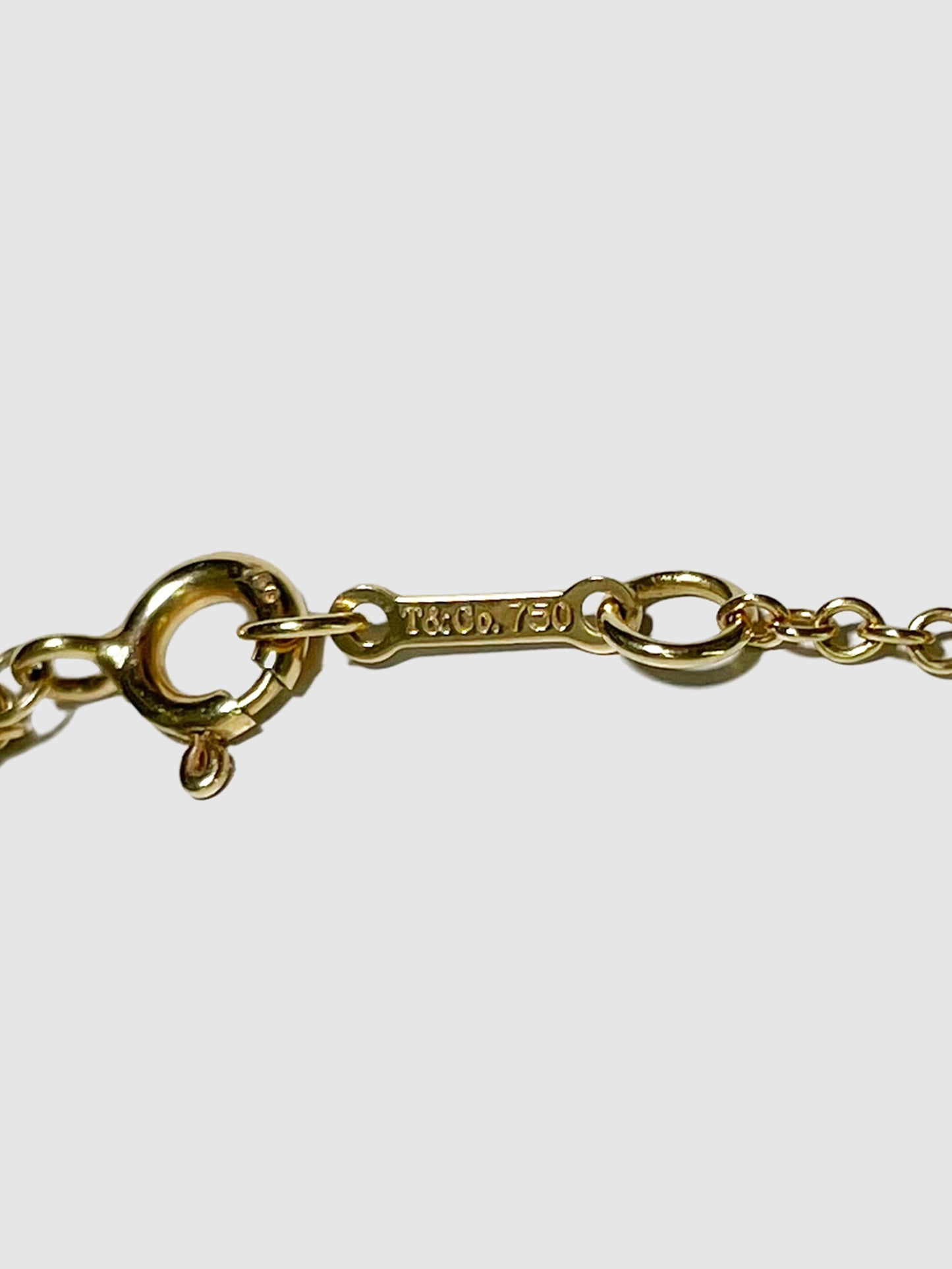 Tiffany & Co 18K Amethyst Drop Pendant Chain Necklace