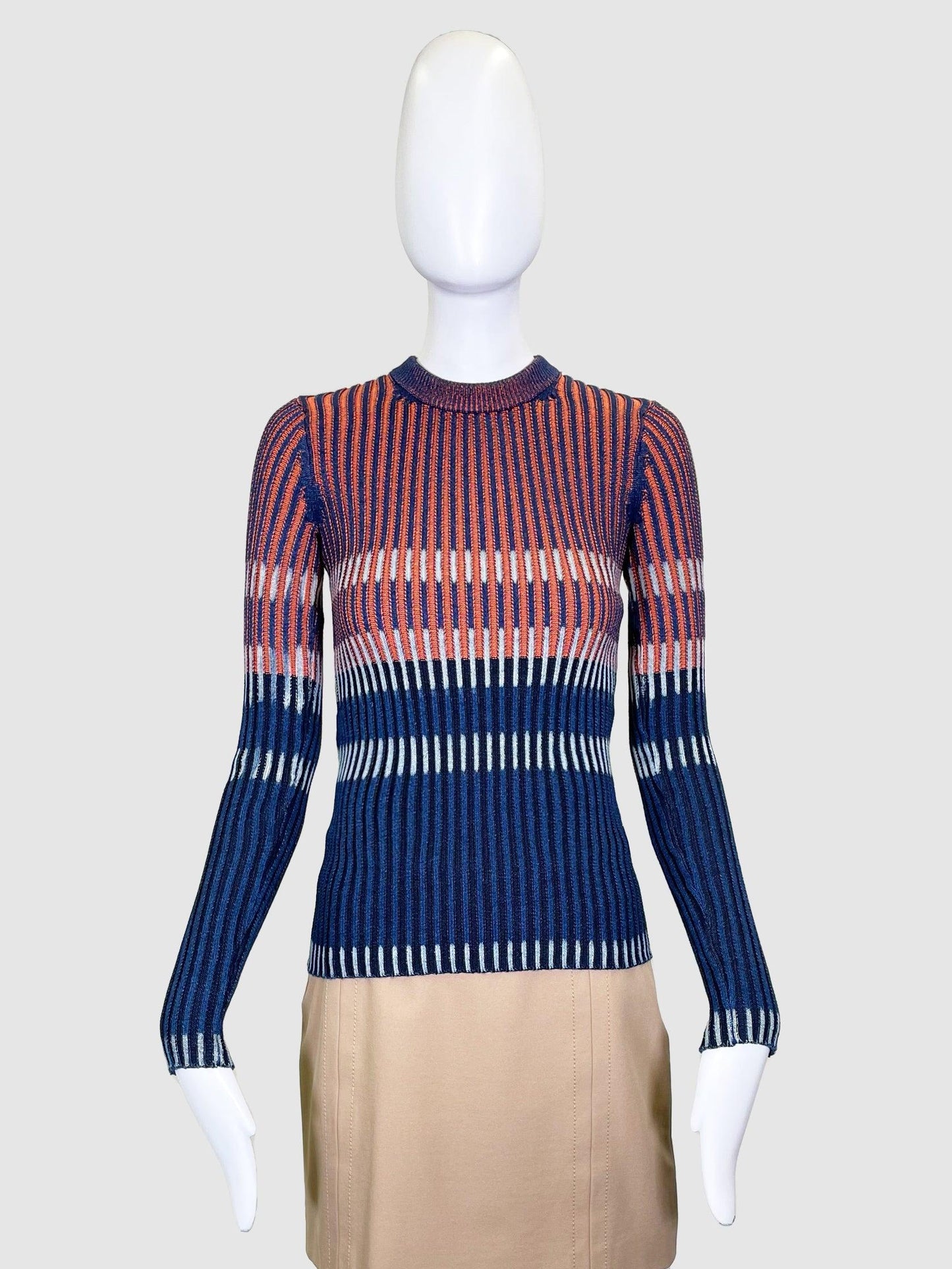 Alexander Wang Blue & Orange Striped Knit - Size XS - Second Nature Boutique