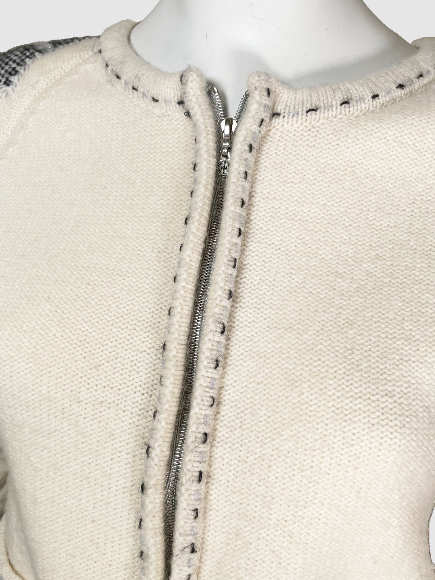 Chanel Zipped Wool Sweater - Size 42