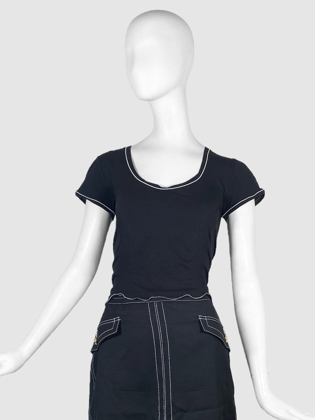 Crop Trop With White Stitching - Size L