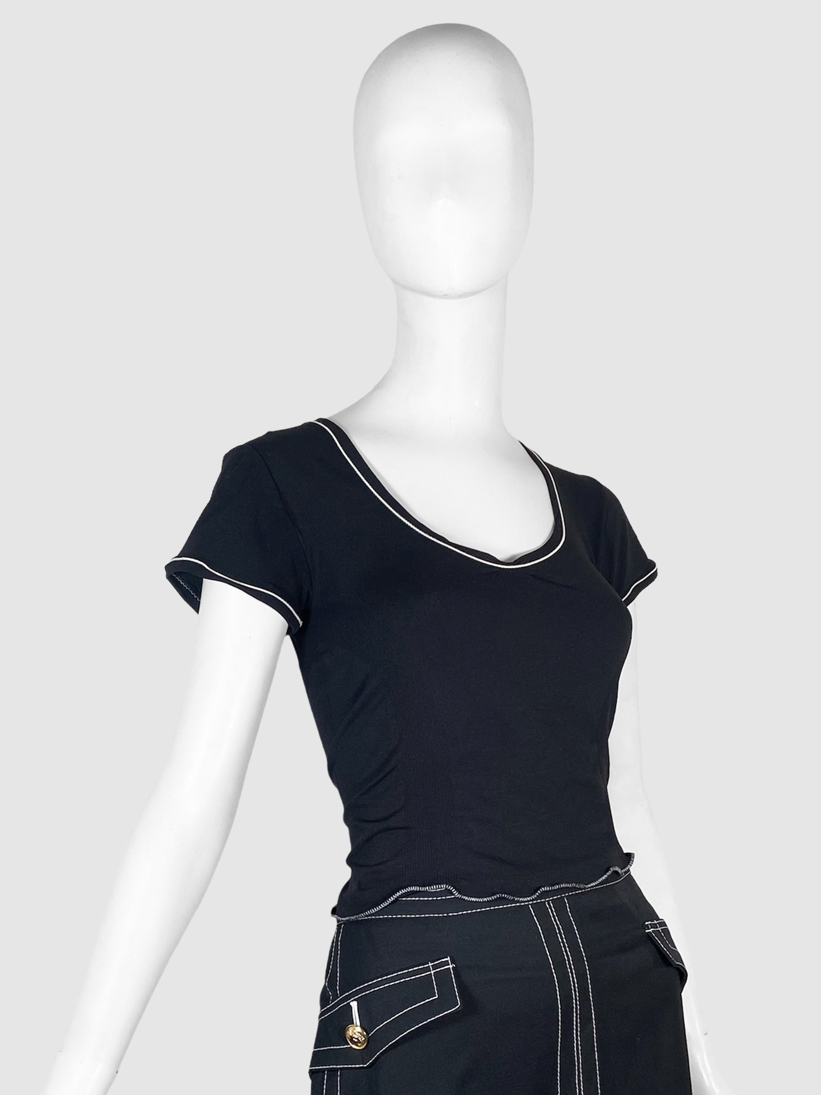 Crop Trop With White Stitching - Size L