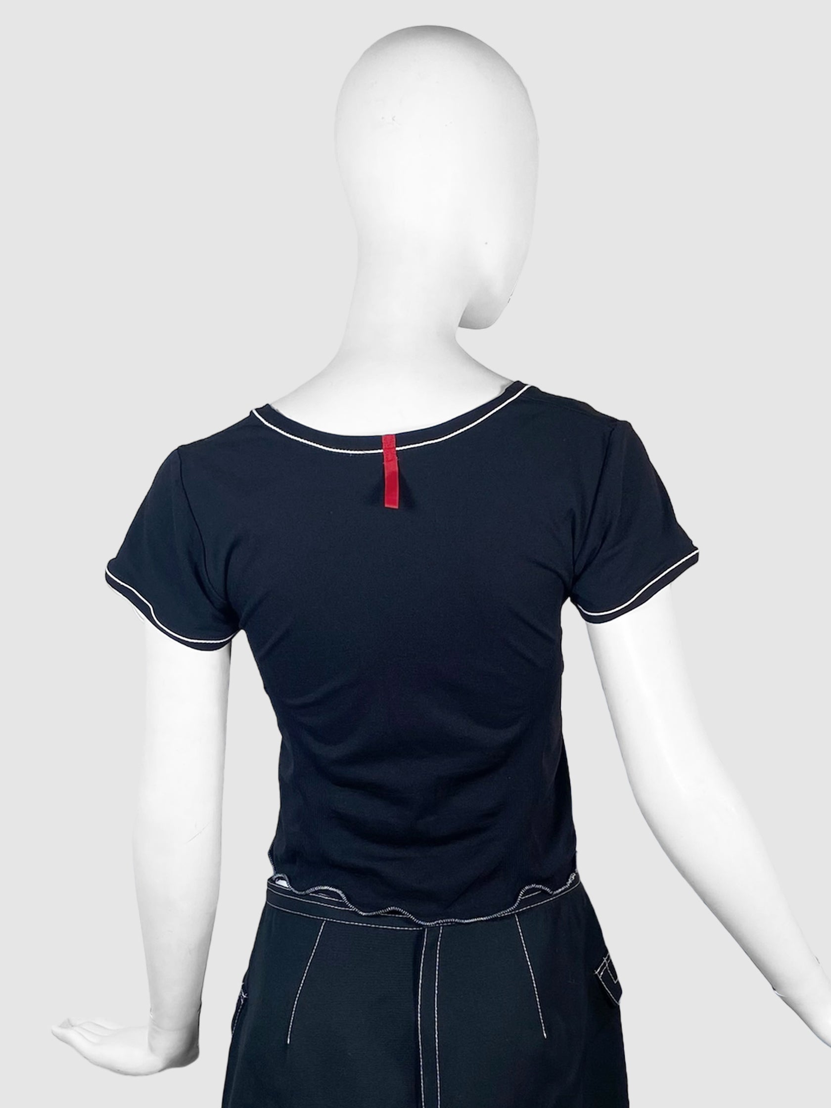 Crop Trop With White Stitching - Size L