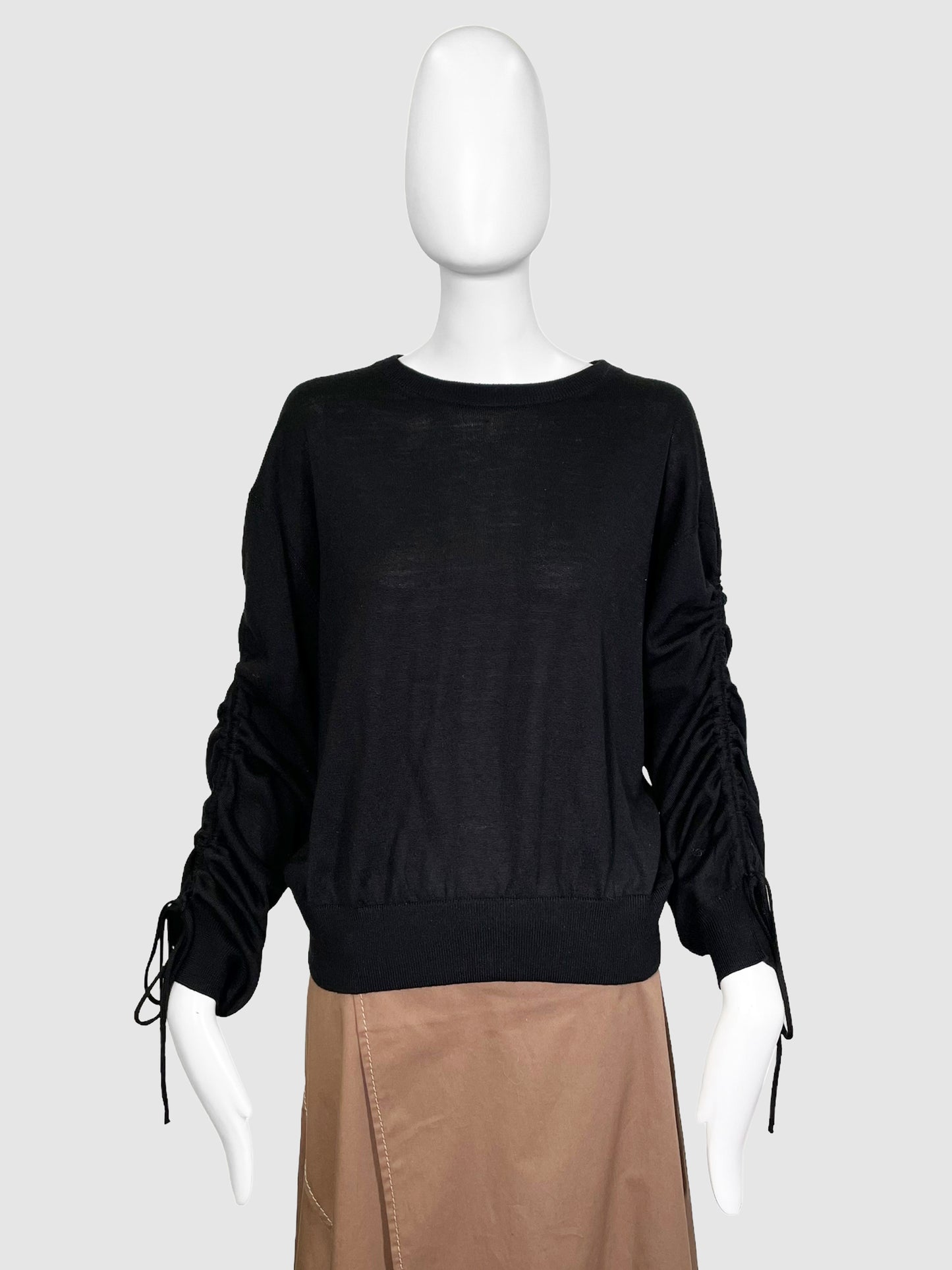 Sweater with Ruched Sleeves - Size 44