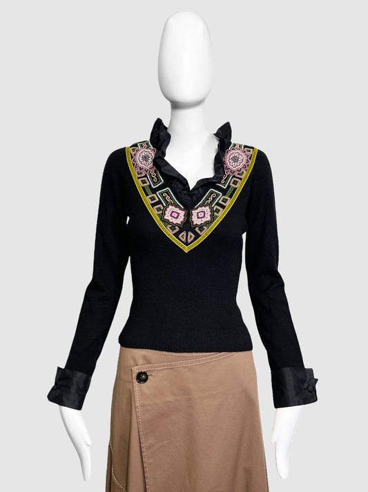 Etro Sweater with Beaded Embroidery - Size 42