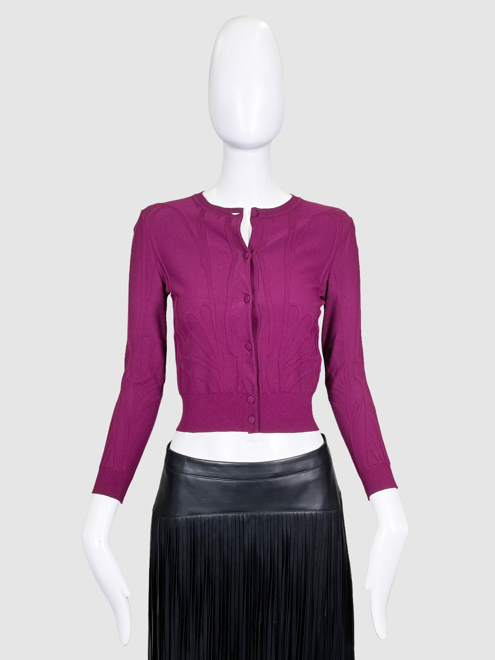 Knit Cropped Cardigan - Size XS