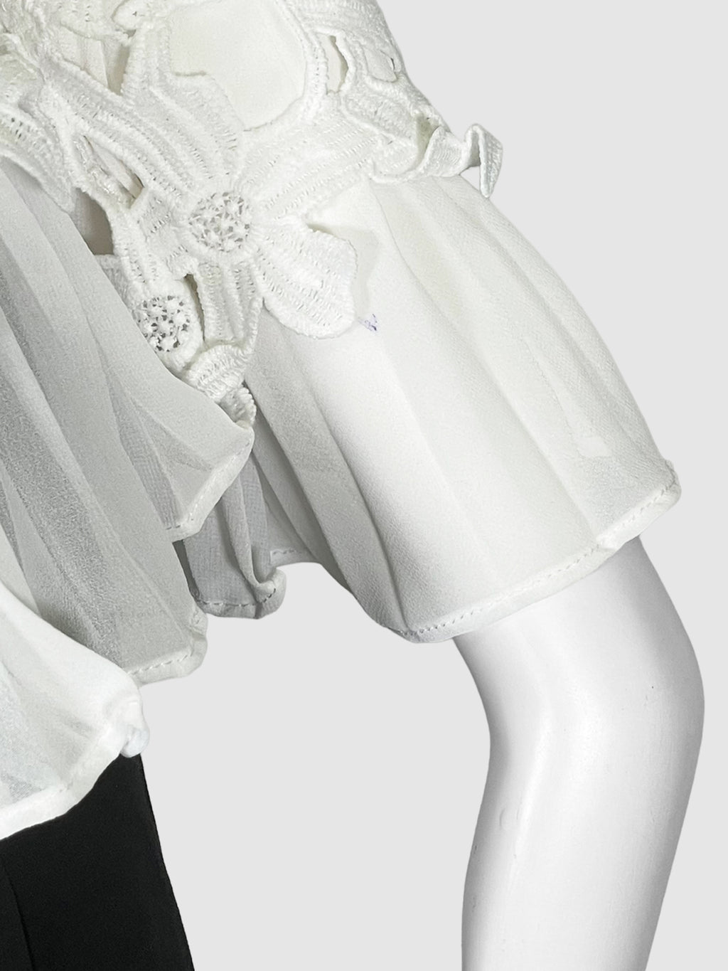 Sheer Blouse with Floral Appliqué - Size XS