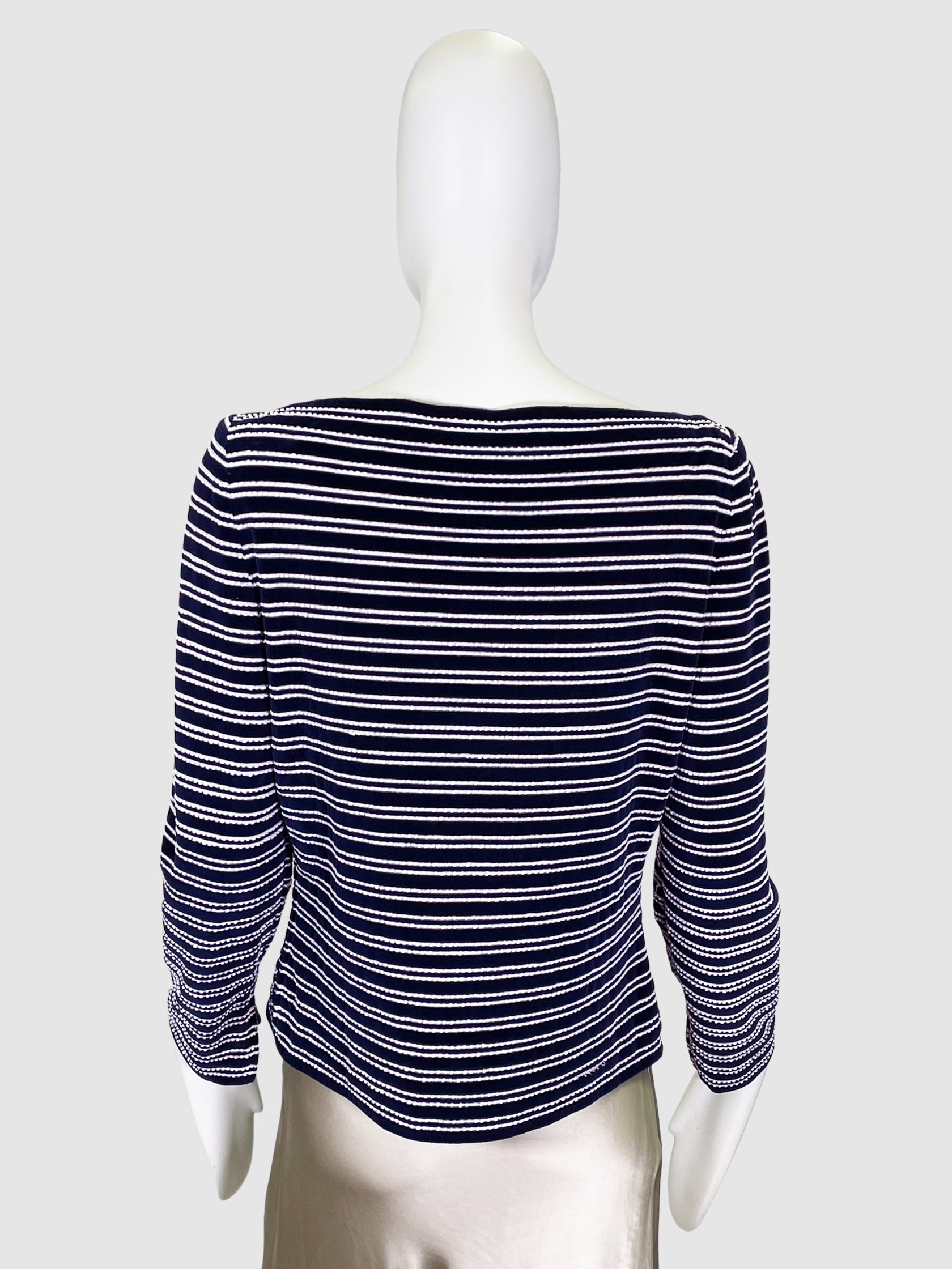 Striped High Neck Top - Size 6