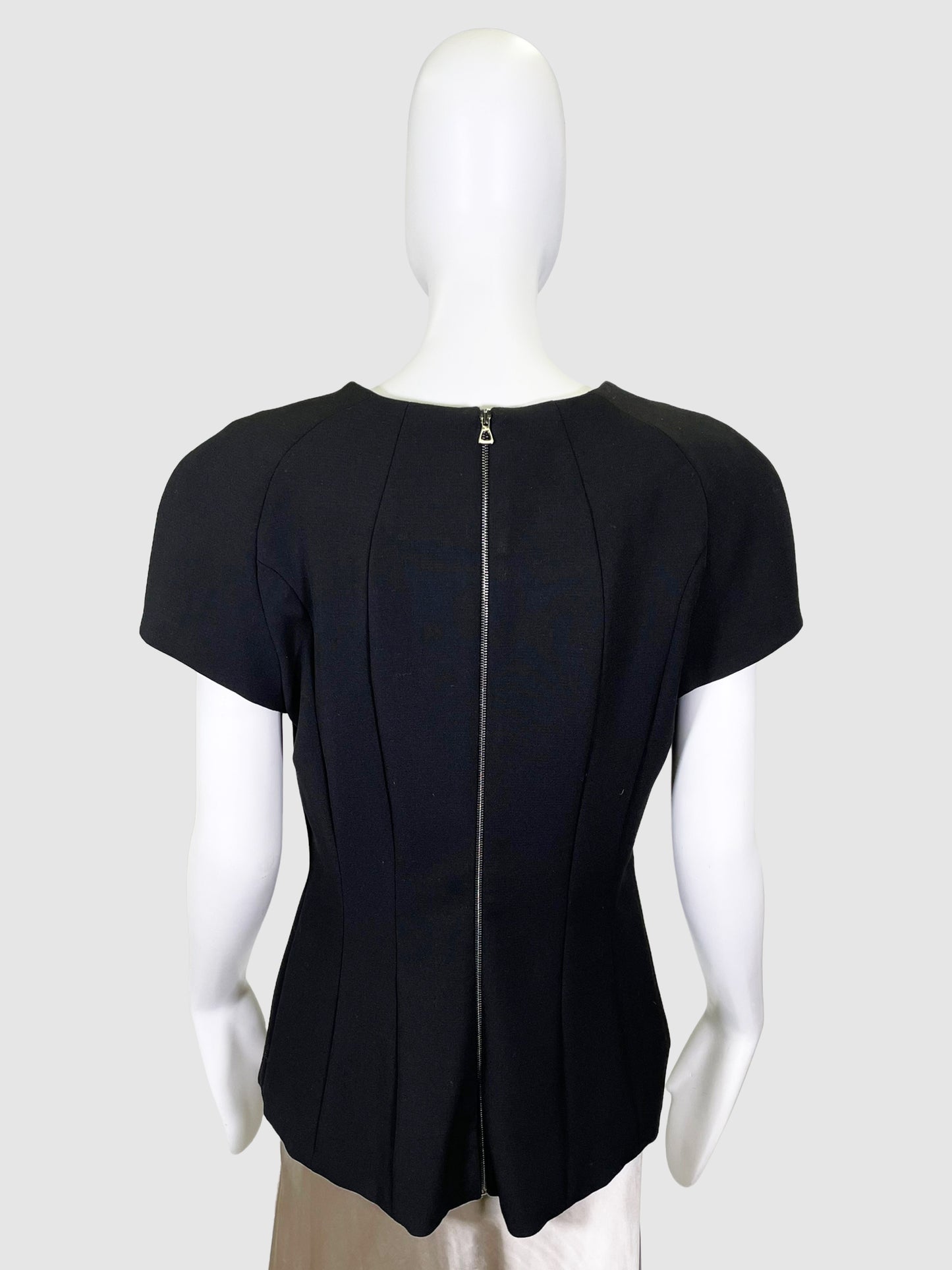 L'Agence Tailored Short Sleeve Blouse - Size 8